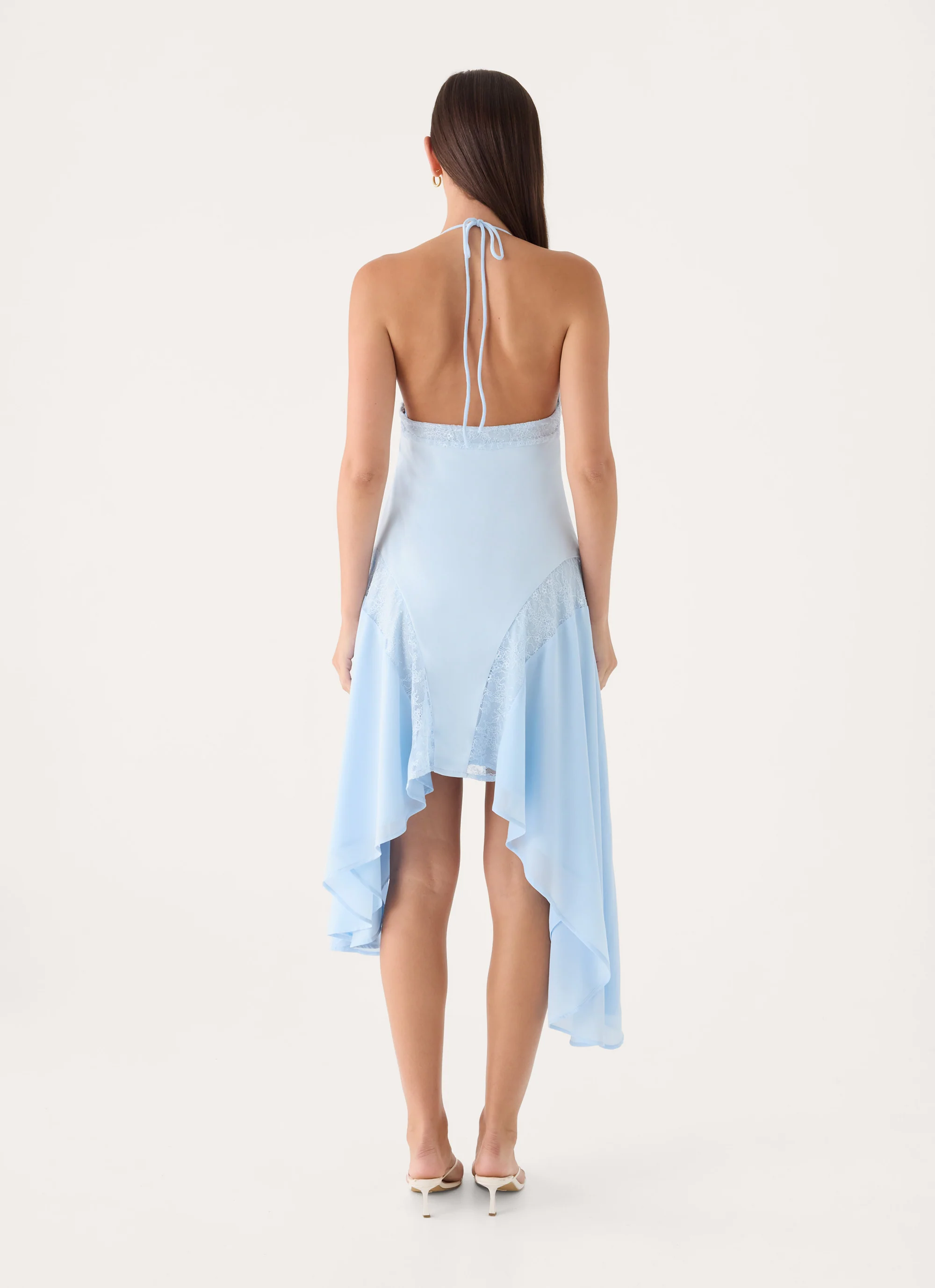 Prilla Asymmetric Midi Dress - Blue - FASHION NOB