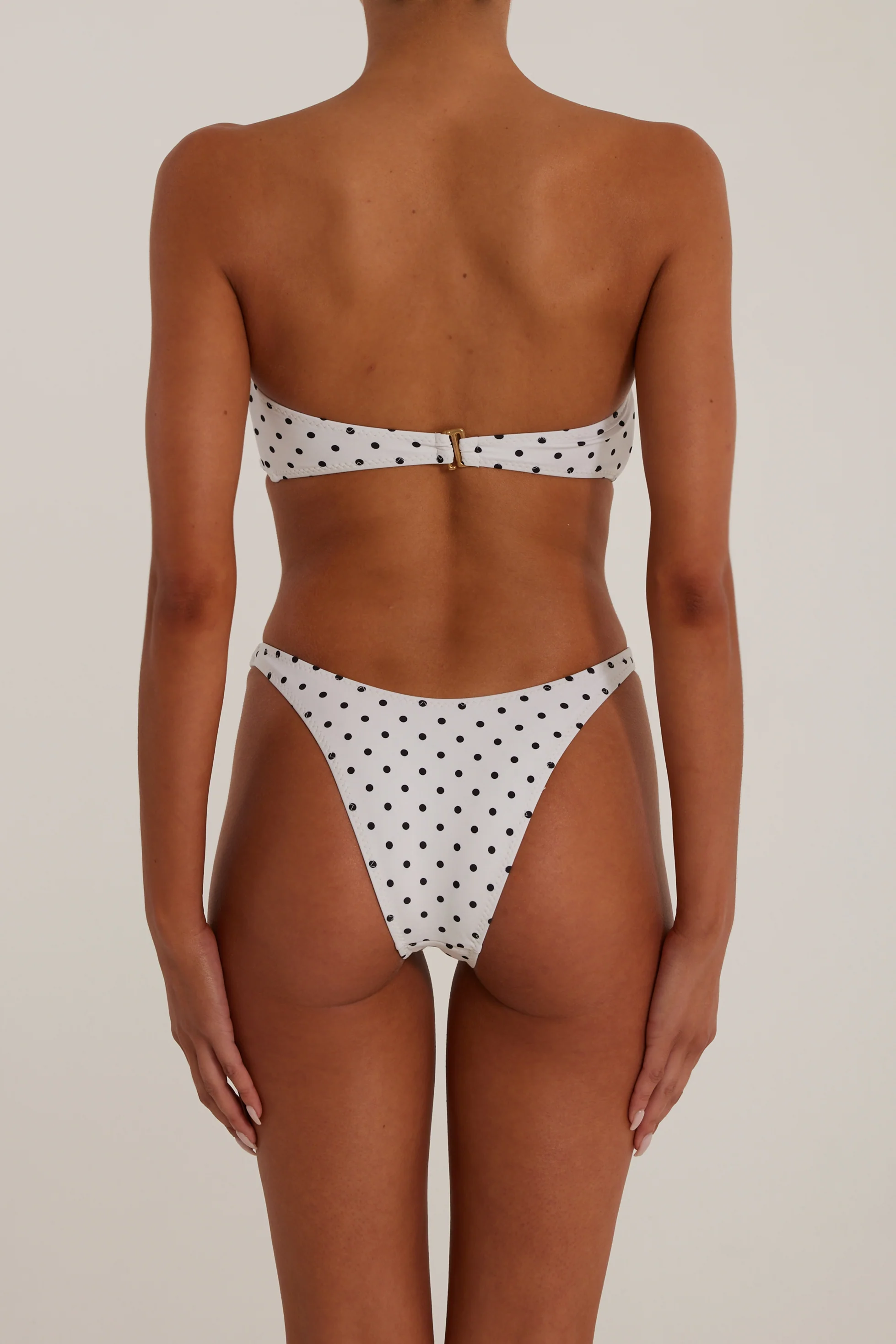 90s Bottom (Cream Black Polka Dot) - luluinthesky