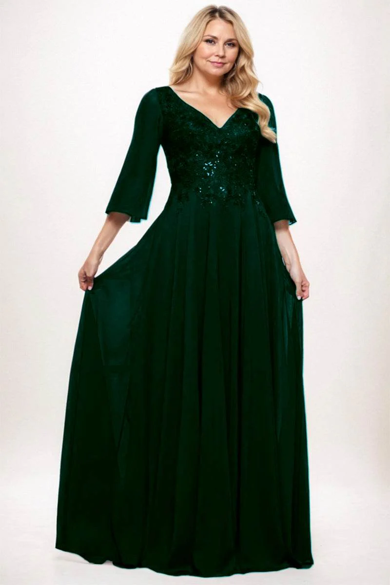 A-Line Maxi Chiffon Mother Dress CM0254