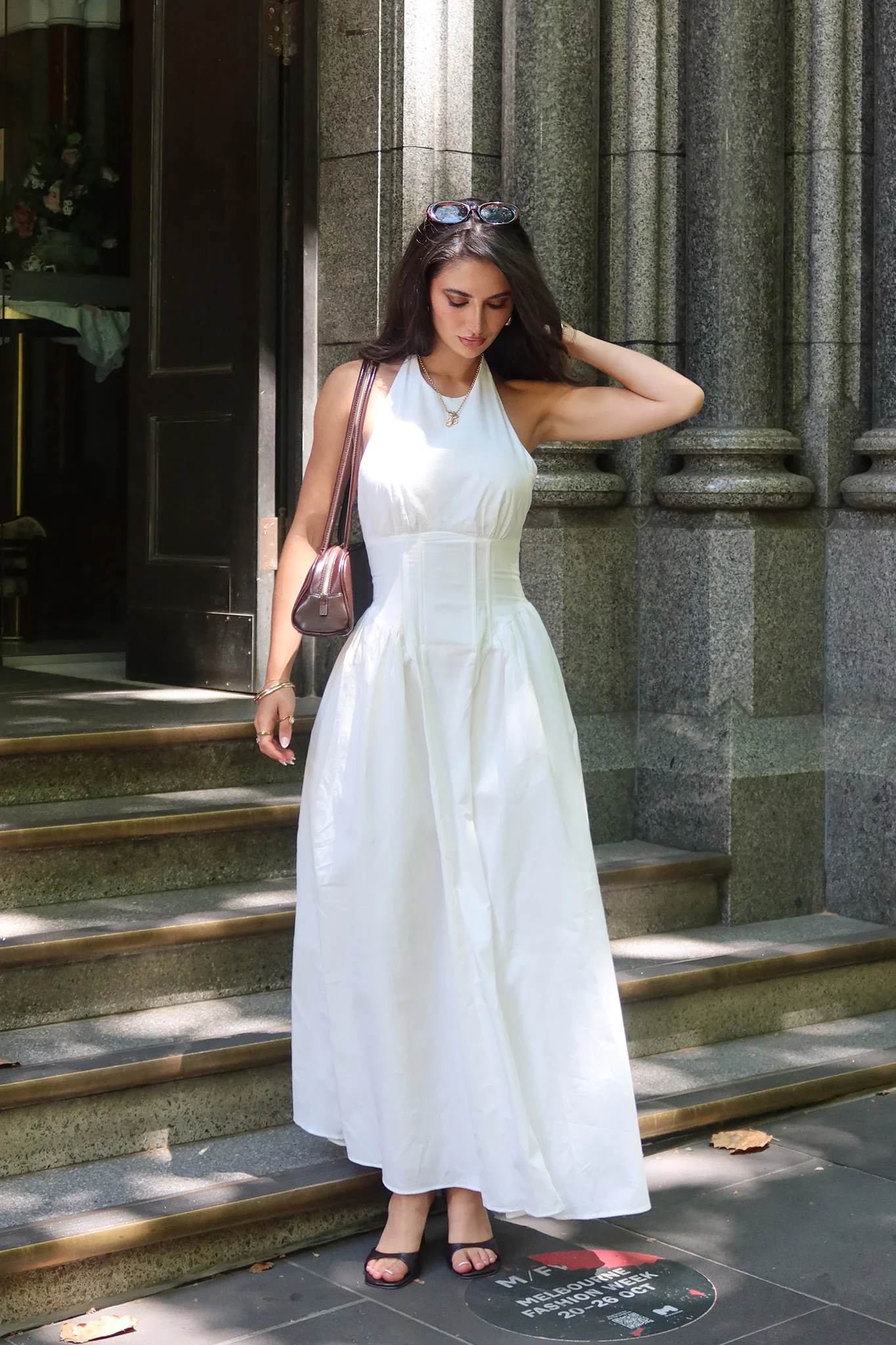 El Corazon High Halterneck Maxi Dress White - luluinthesky