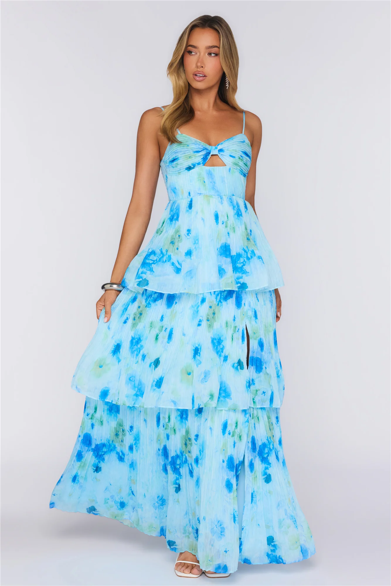 Pretty Little Petals Maxi Dress Blue