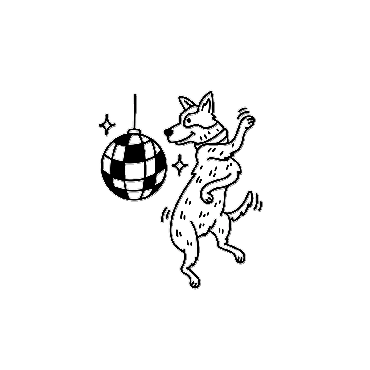 Dog Disco Temporary Tattoo