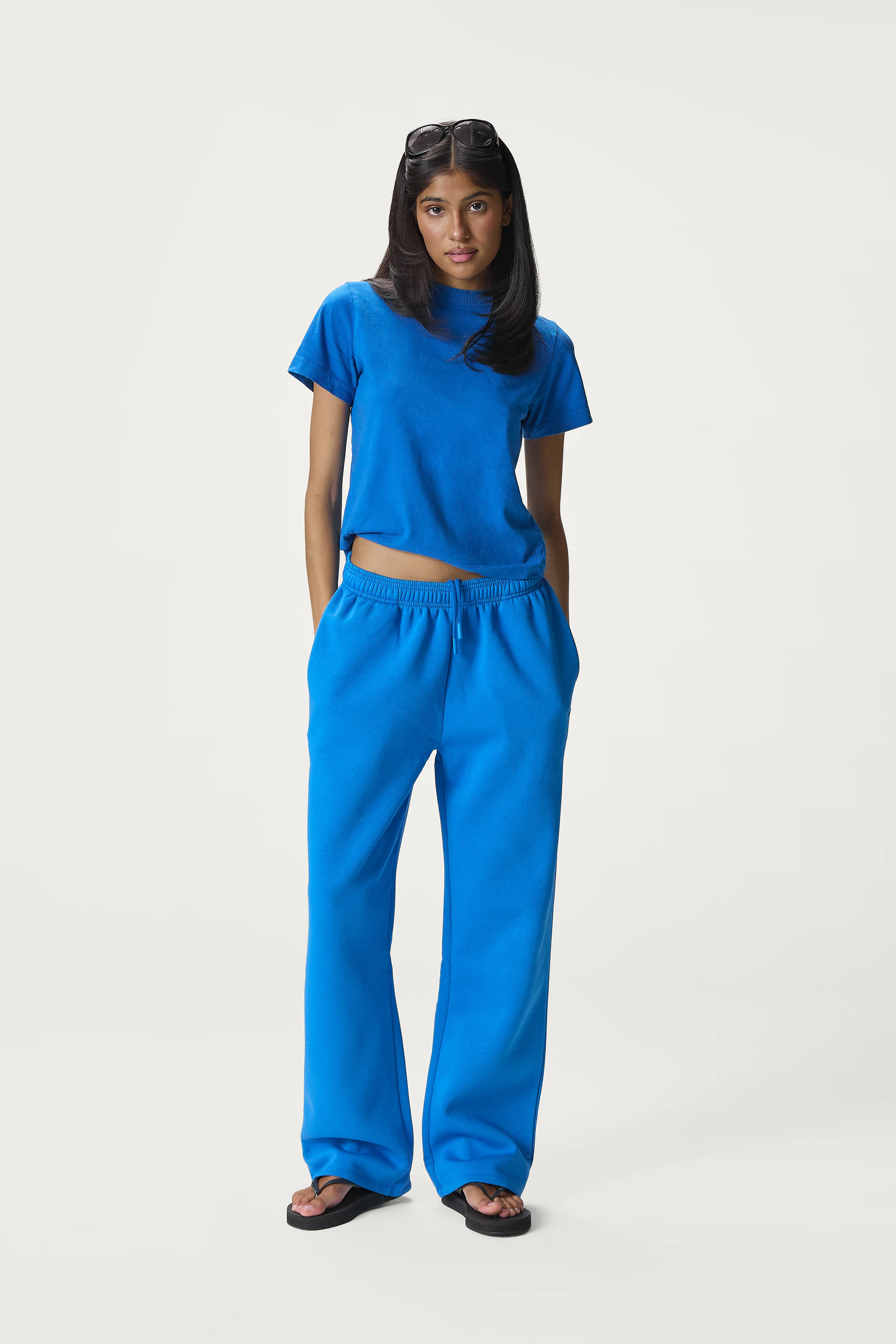 Seekers Classic Wide Leg Sweatpants in Bluebird