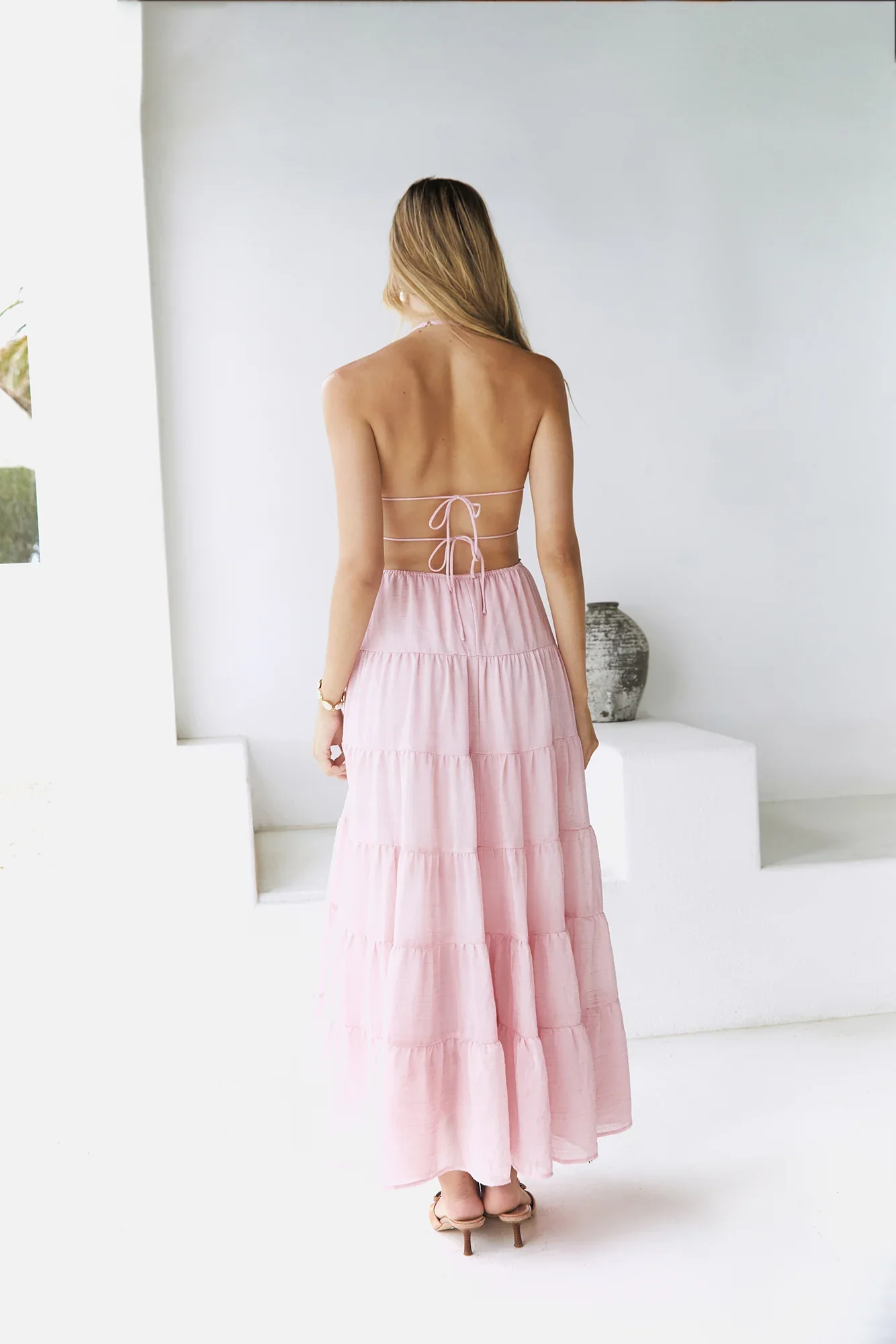 Renaissance Art Maxi Dress Pink