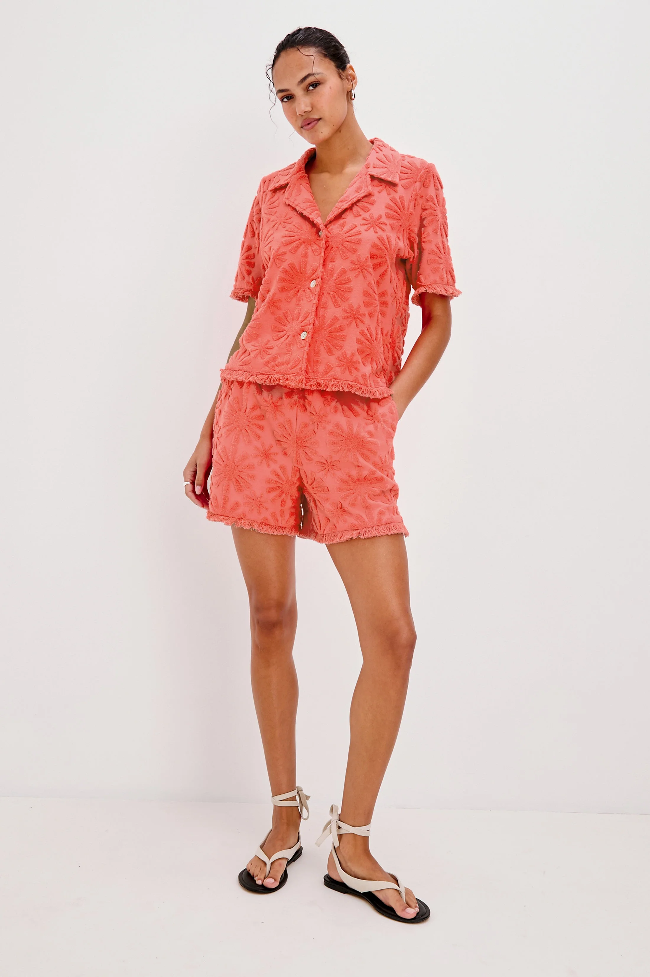 Tiff Shirt - Red Sunburst Jacquard
