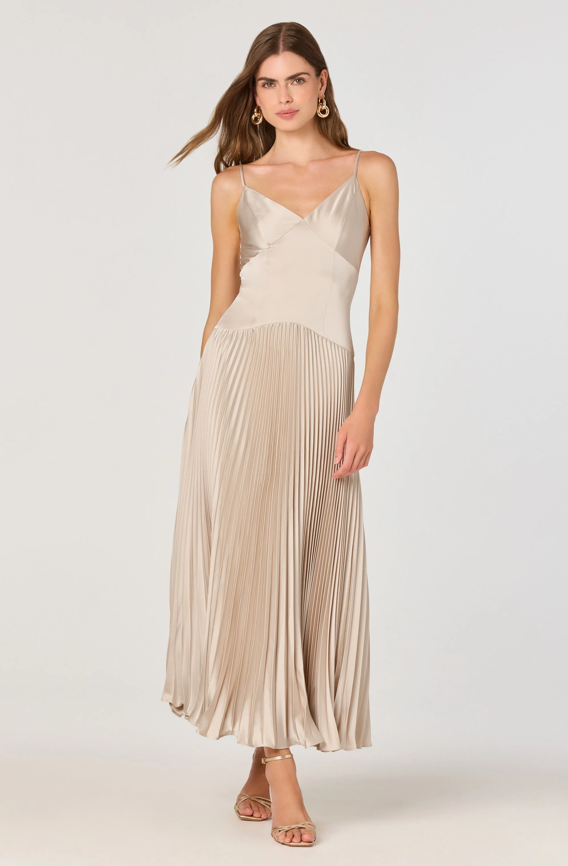 Pleated Drop Waist Maxi Dress - luluinthesky
