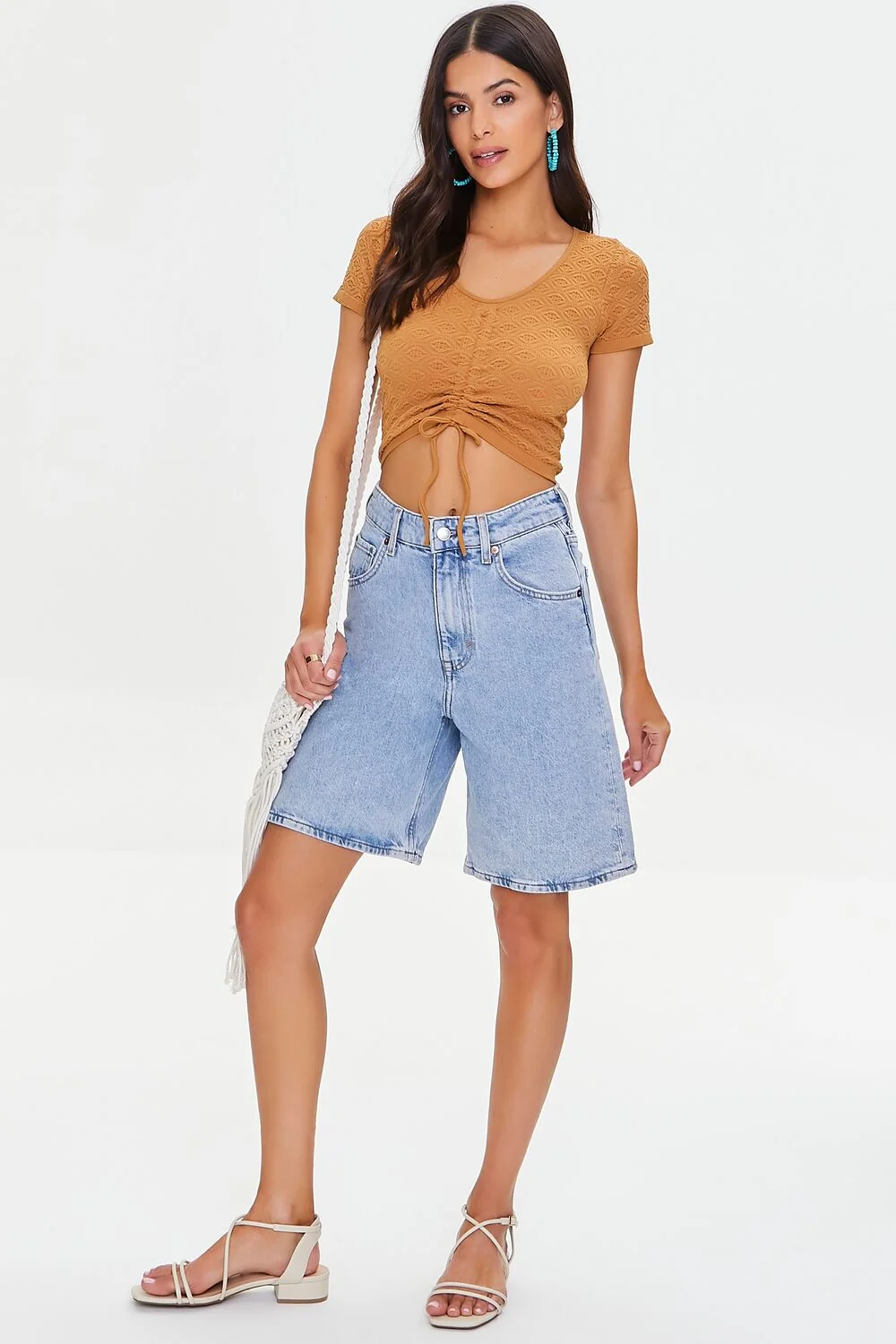 Pointelle Knit Crop Top