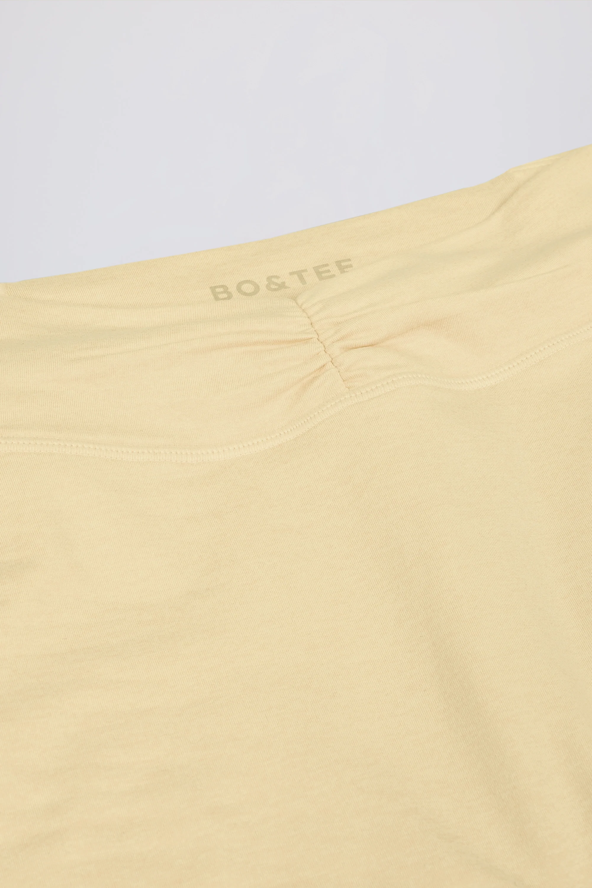 Brushed Jersey Ruched Mid-Rise Leggings in Lemon Marl