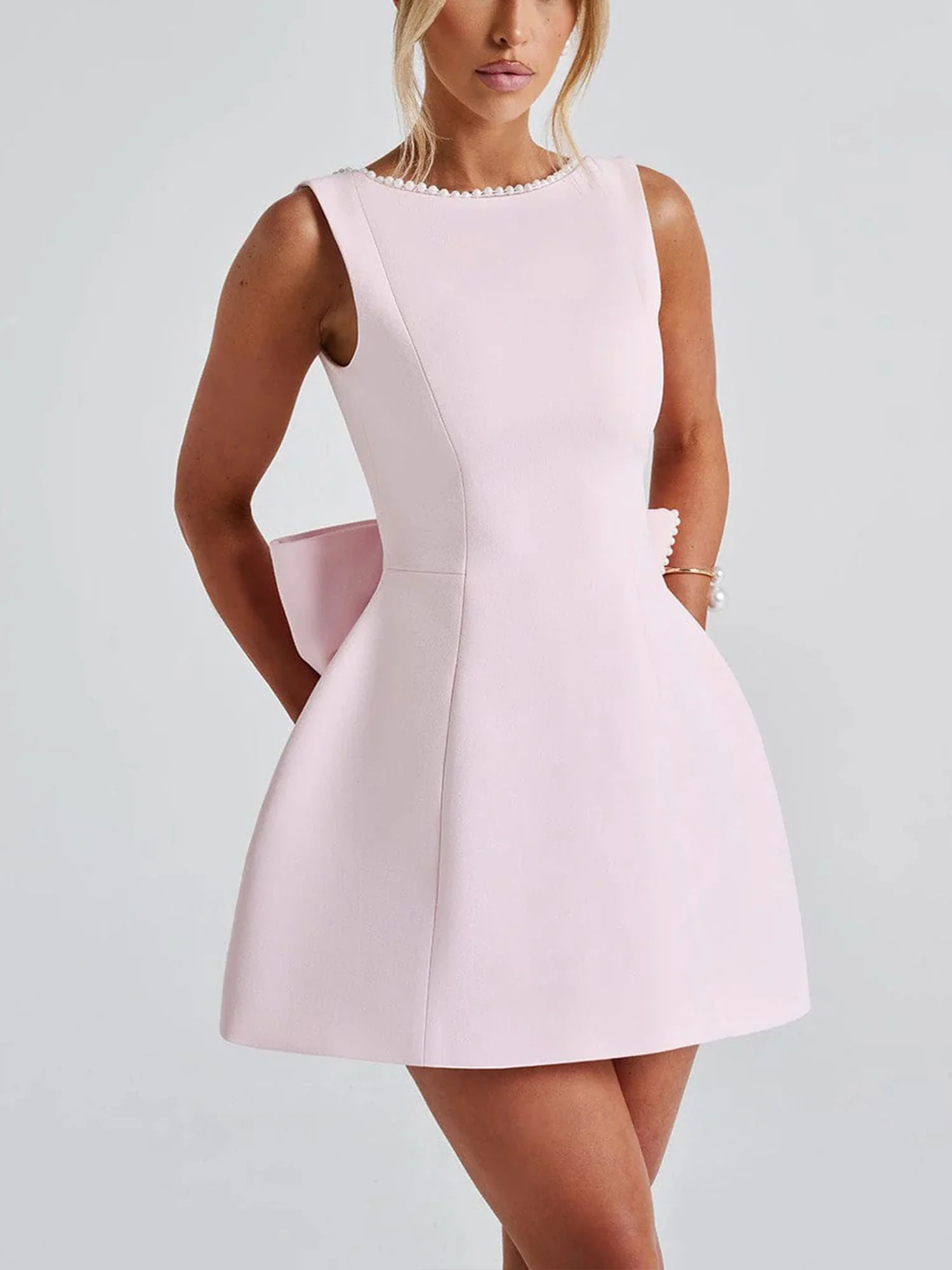 Pink Classic Mini Dress Gala Serenity