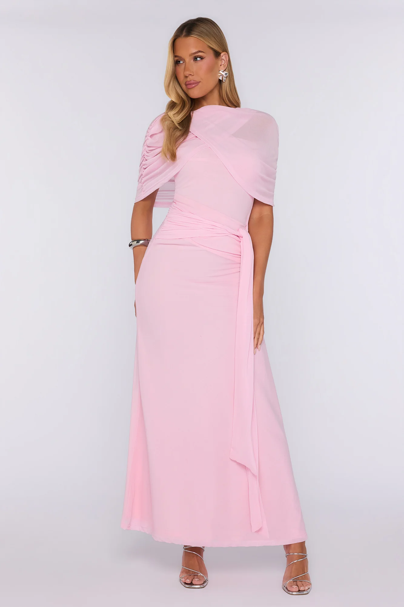 Starlit Nights Mesh Maxi Dress Pink