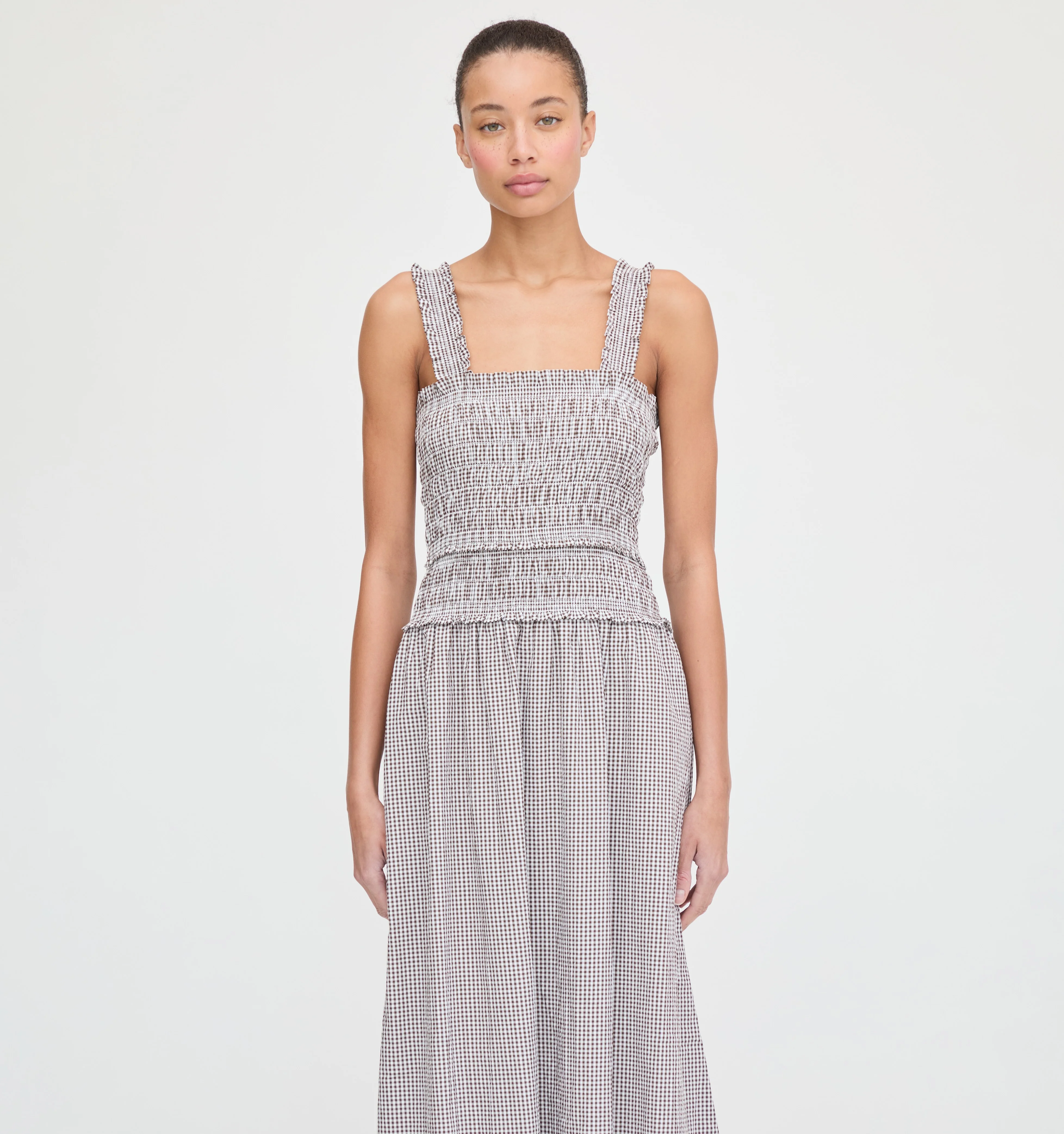 The Azalea Maxi Nap Dress - Chocolate Gingham