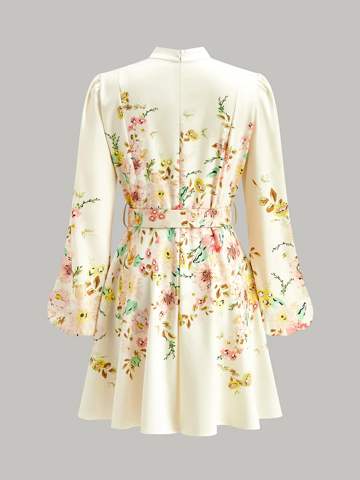 Floral Print Button Detail Dress With Belt - luluinthesky