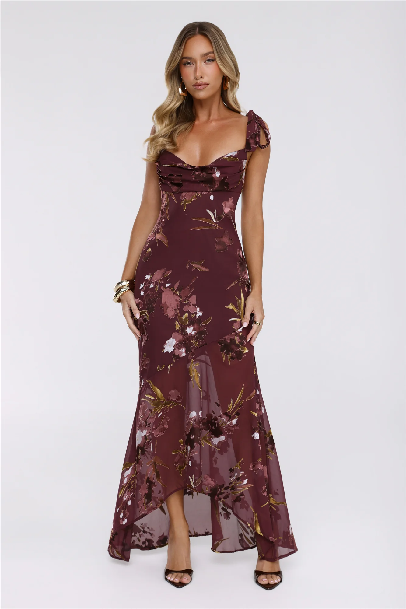 Closet Highlight Maxi Dress Burgundy