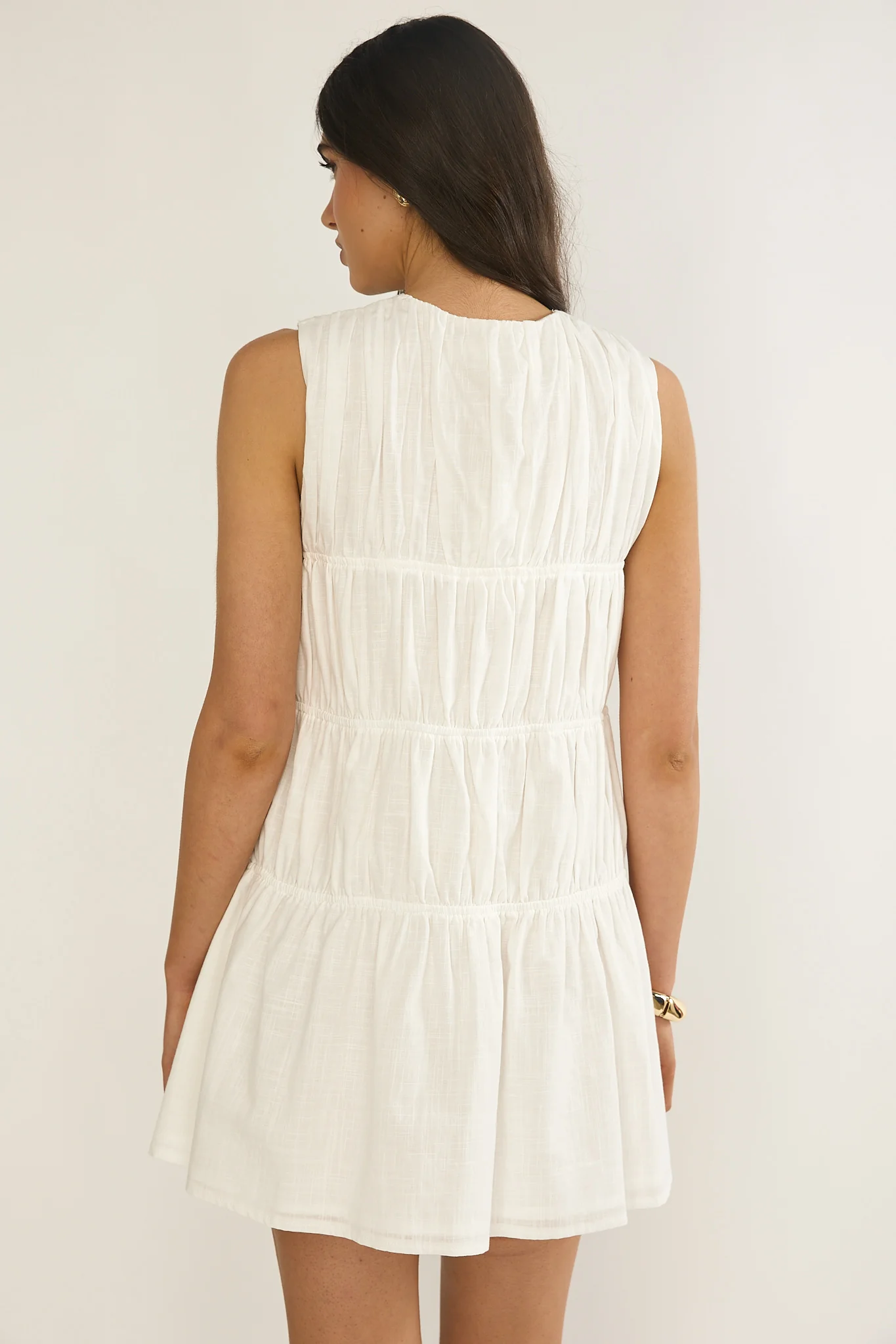 Antibes Tie Front Mini Dress White - luluinthesky
