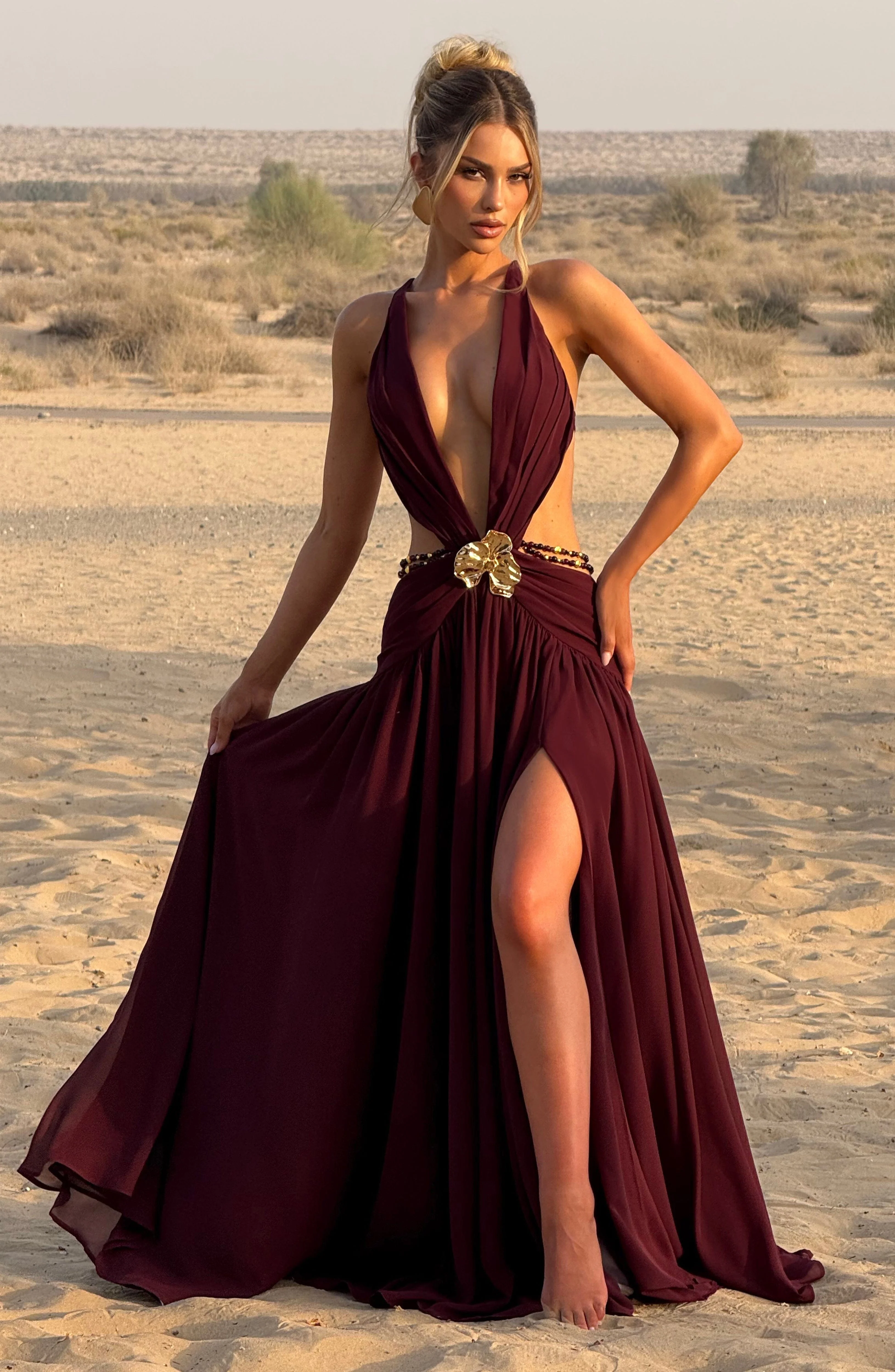 Indianna Maxi Dress - Cherry Lacquer