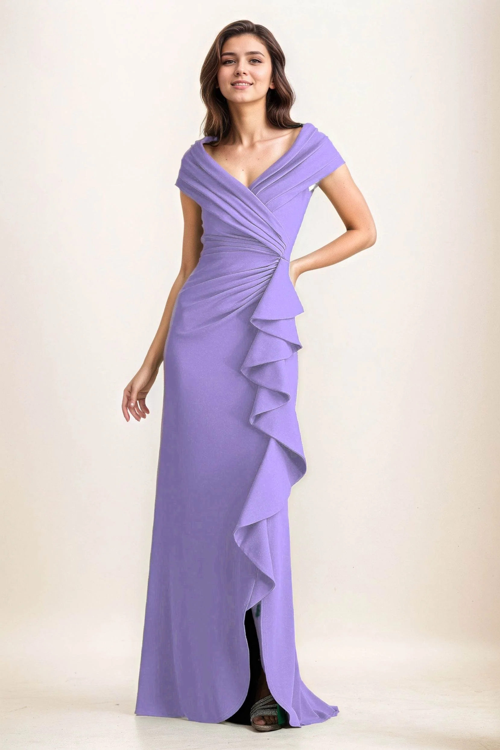 Sheath-Column Maxi Elastic Cloth Wedding Guest Dress CG0280