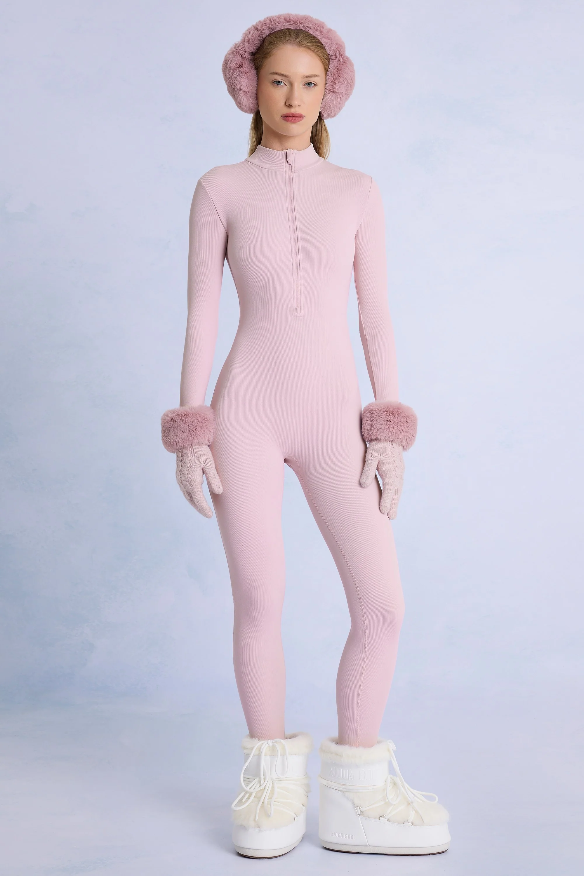 Thermal Base-Layer Jumpsuit in Powder Pink