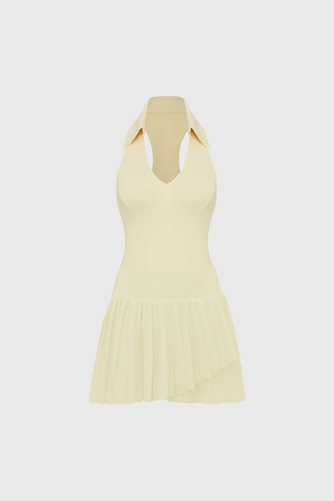 Sleeveless Polo Tank Top & WISKII Pleated Skirts
