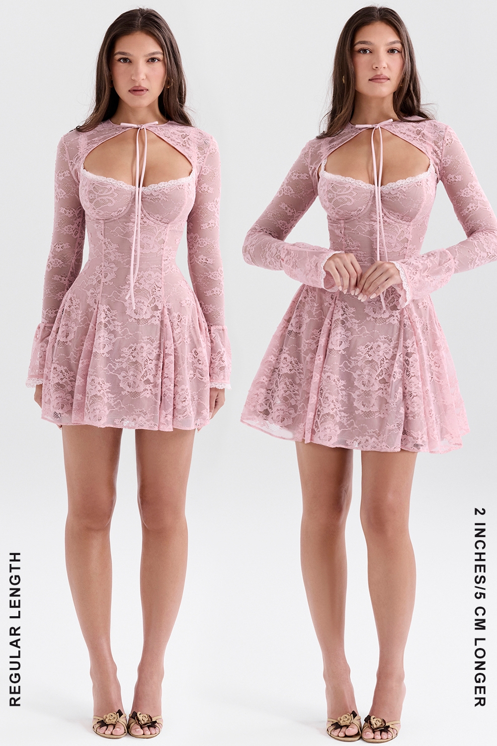 Perfectly Pink Lace Mini Dress