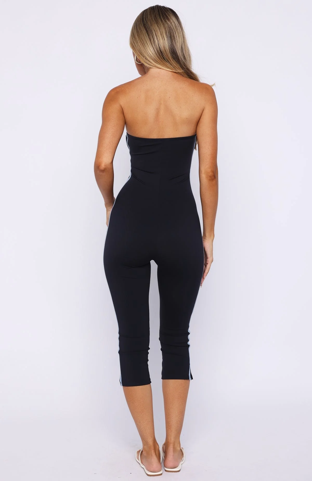 Pocket Rocket Capri Jumpsuit Navy/Blue Stripe