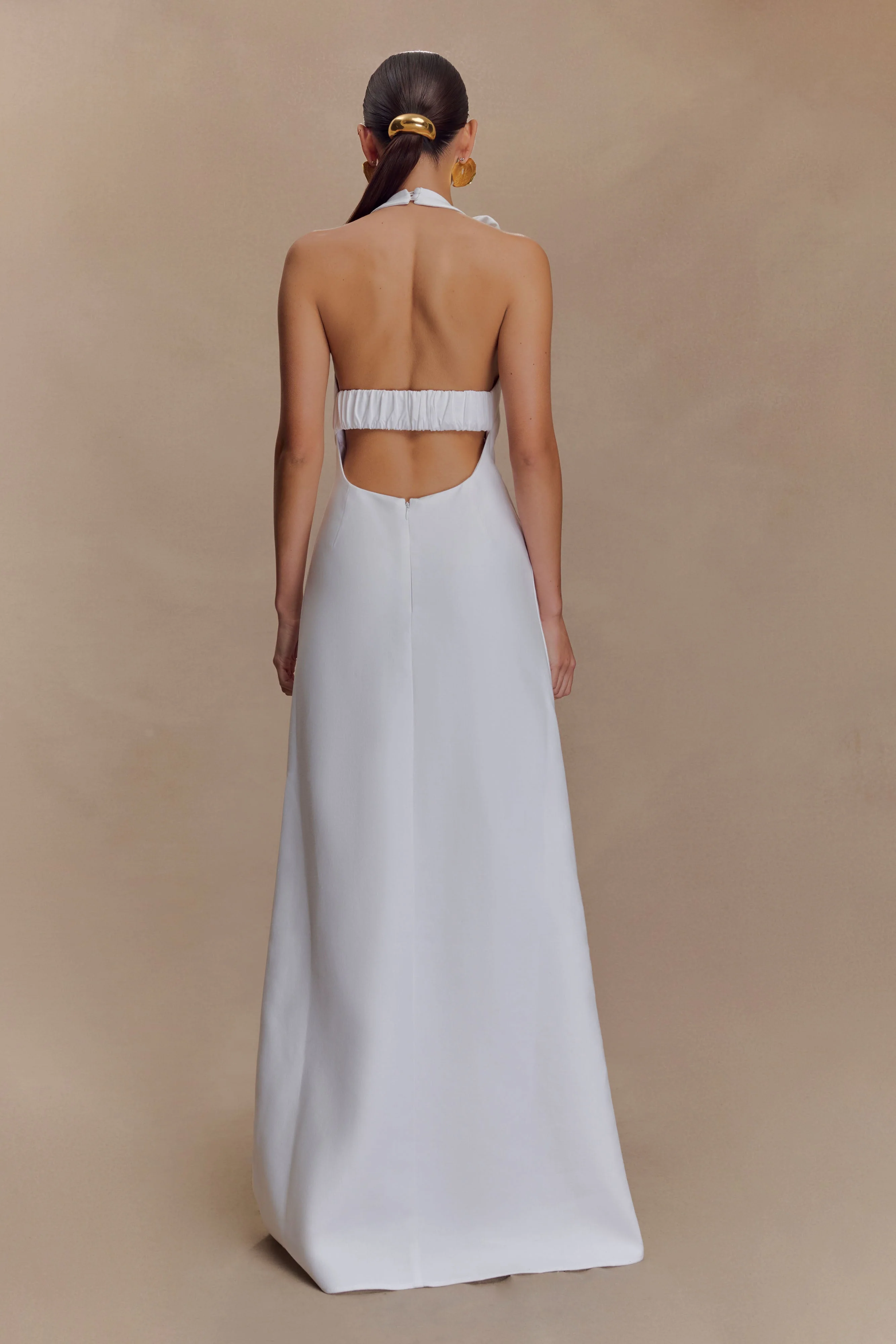 Carolyn Linen Bubble Maxi Dress - White