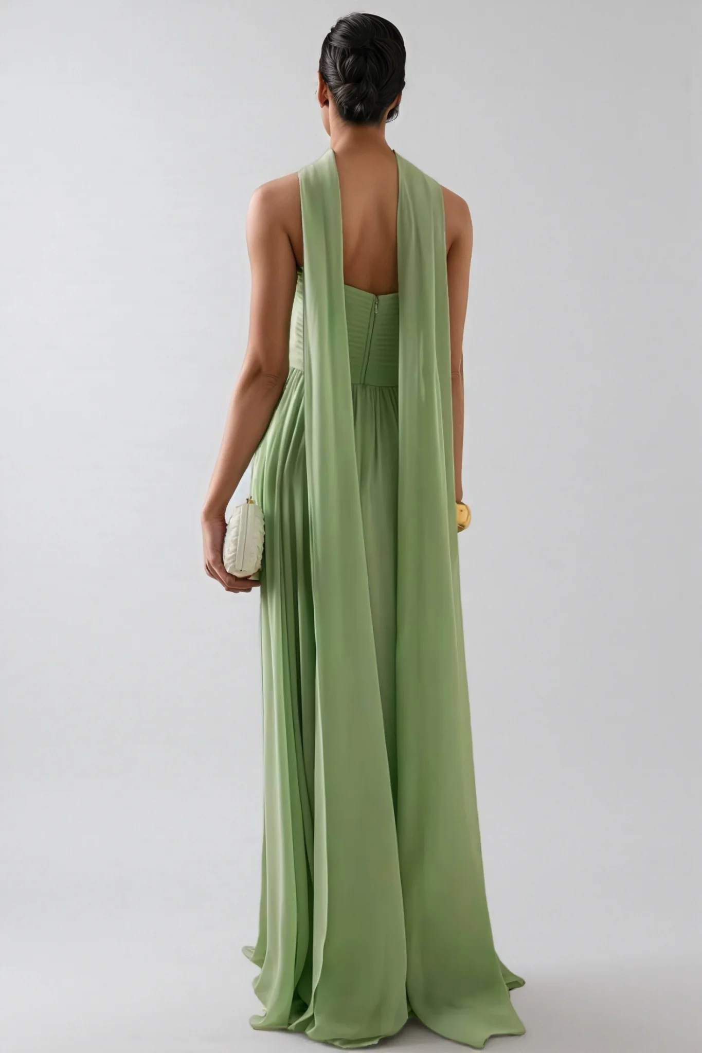 Bellke Green Pleated Strapless Maxi Dress - luluinthesky