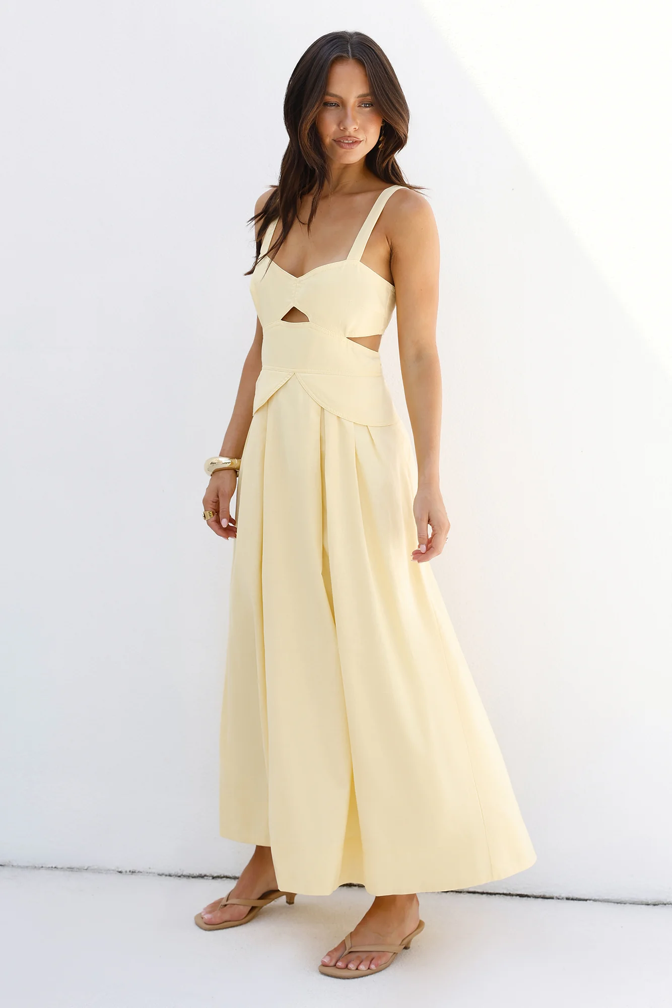Wild Dahlia Maxi Dress Yellow - luluinthesky