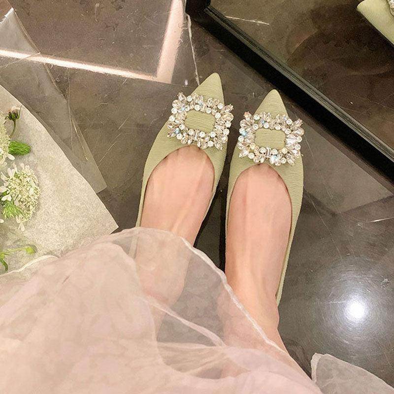 Rhinestone Pointy Flat Shoes 707106912708