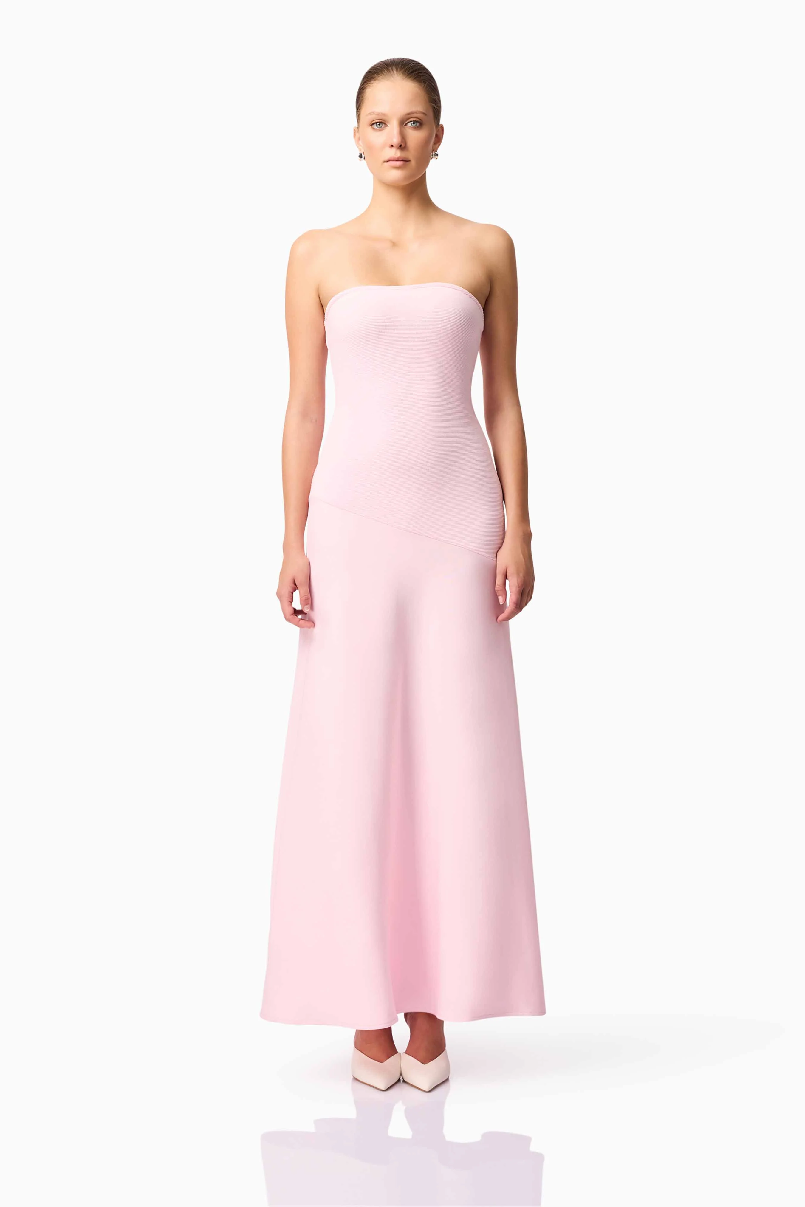 CURAAE Zahara Strapless Maxi Dress in Pink