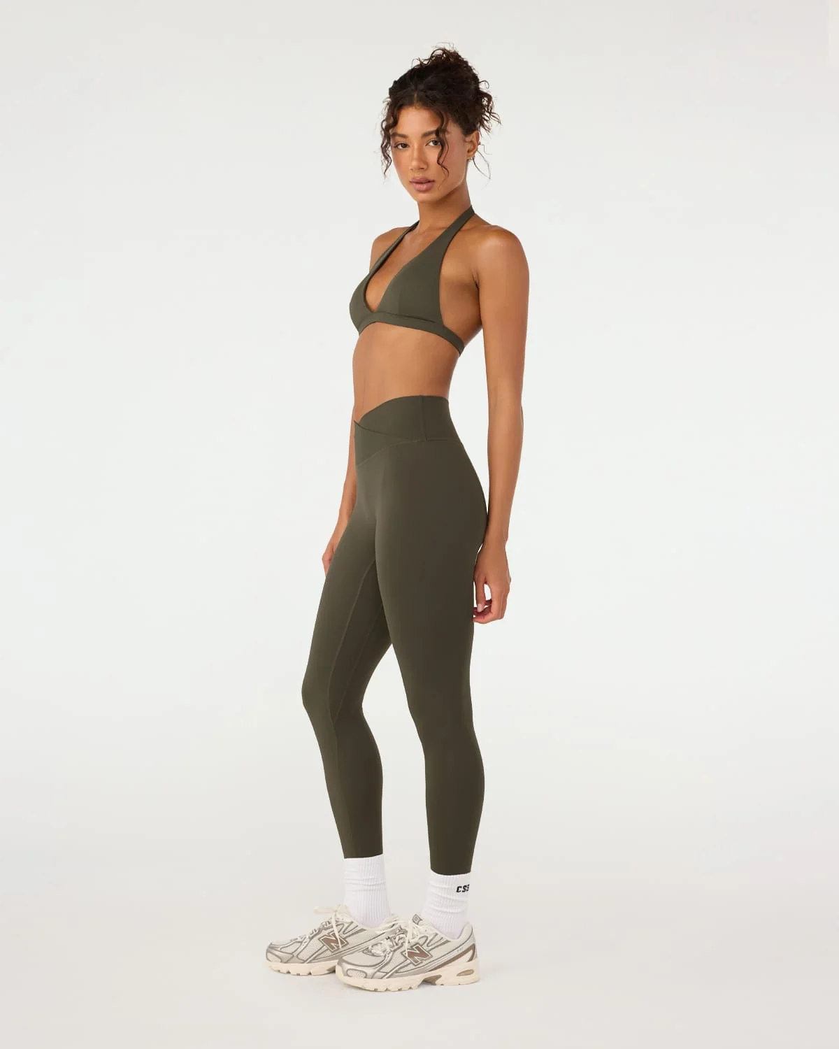 Fade Crossover Leggings | Deep Olive