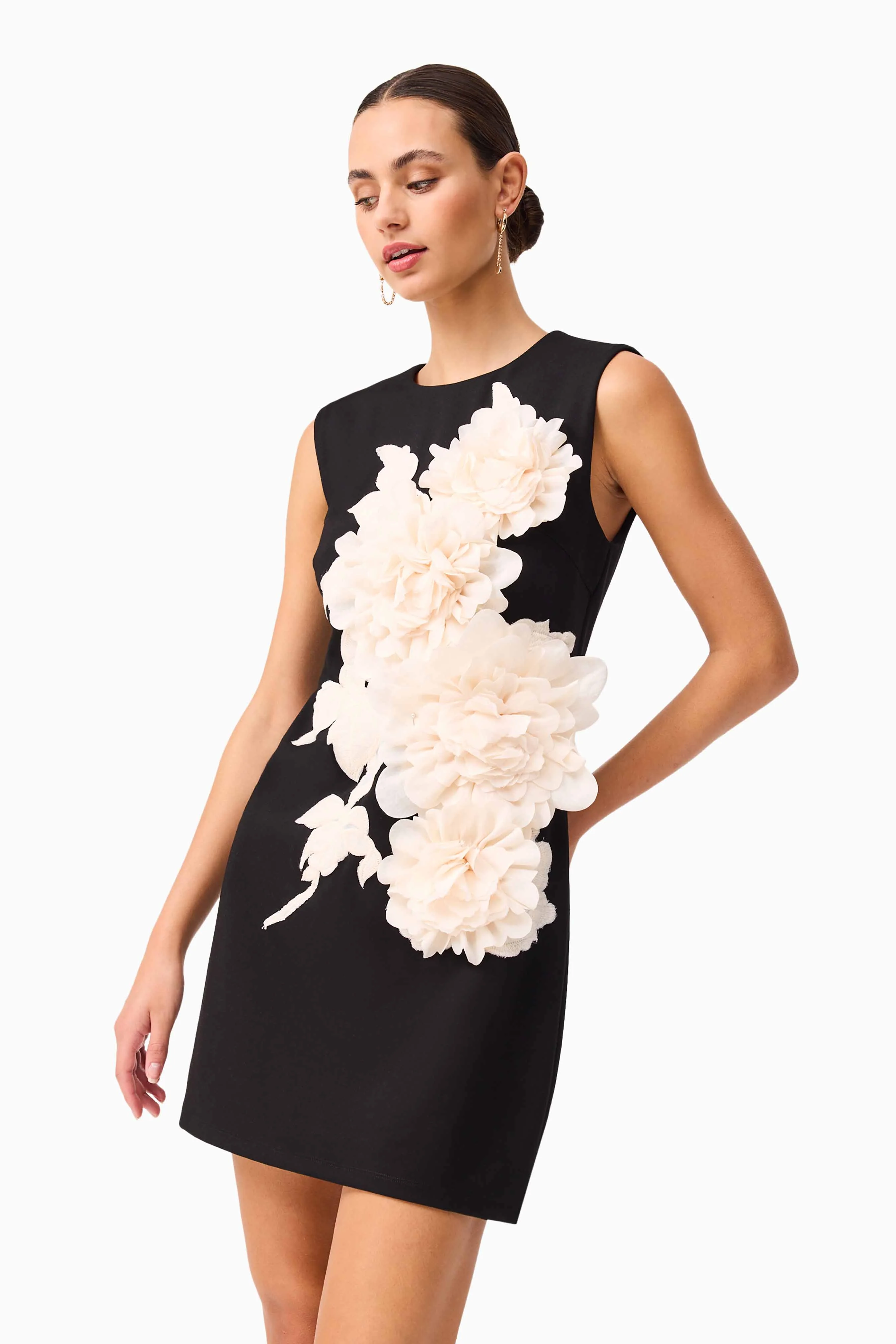 Zahara Shift Mini Dress in Black