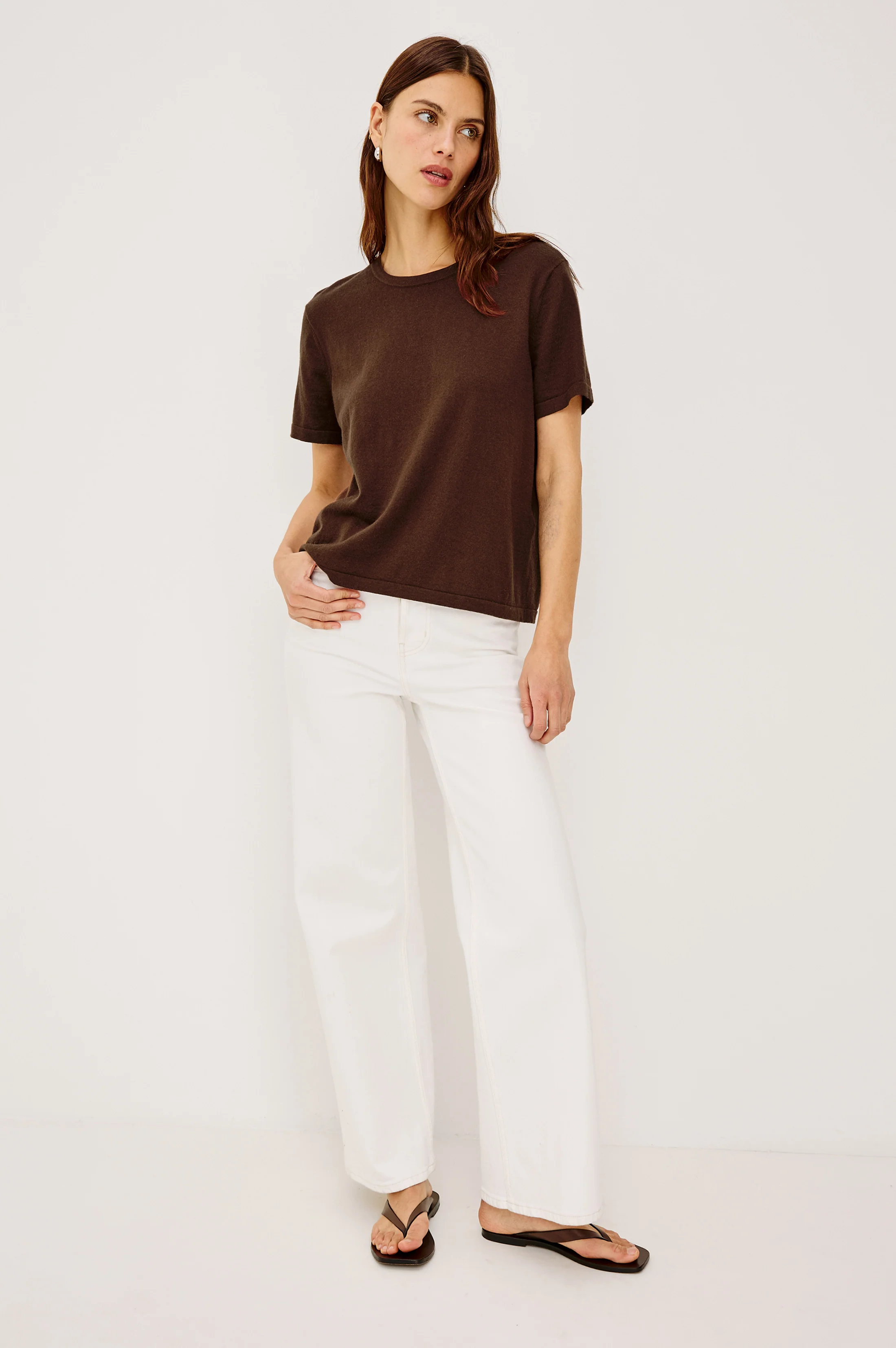 Cotton Cashmere T-Shirt - Espresso