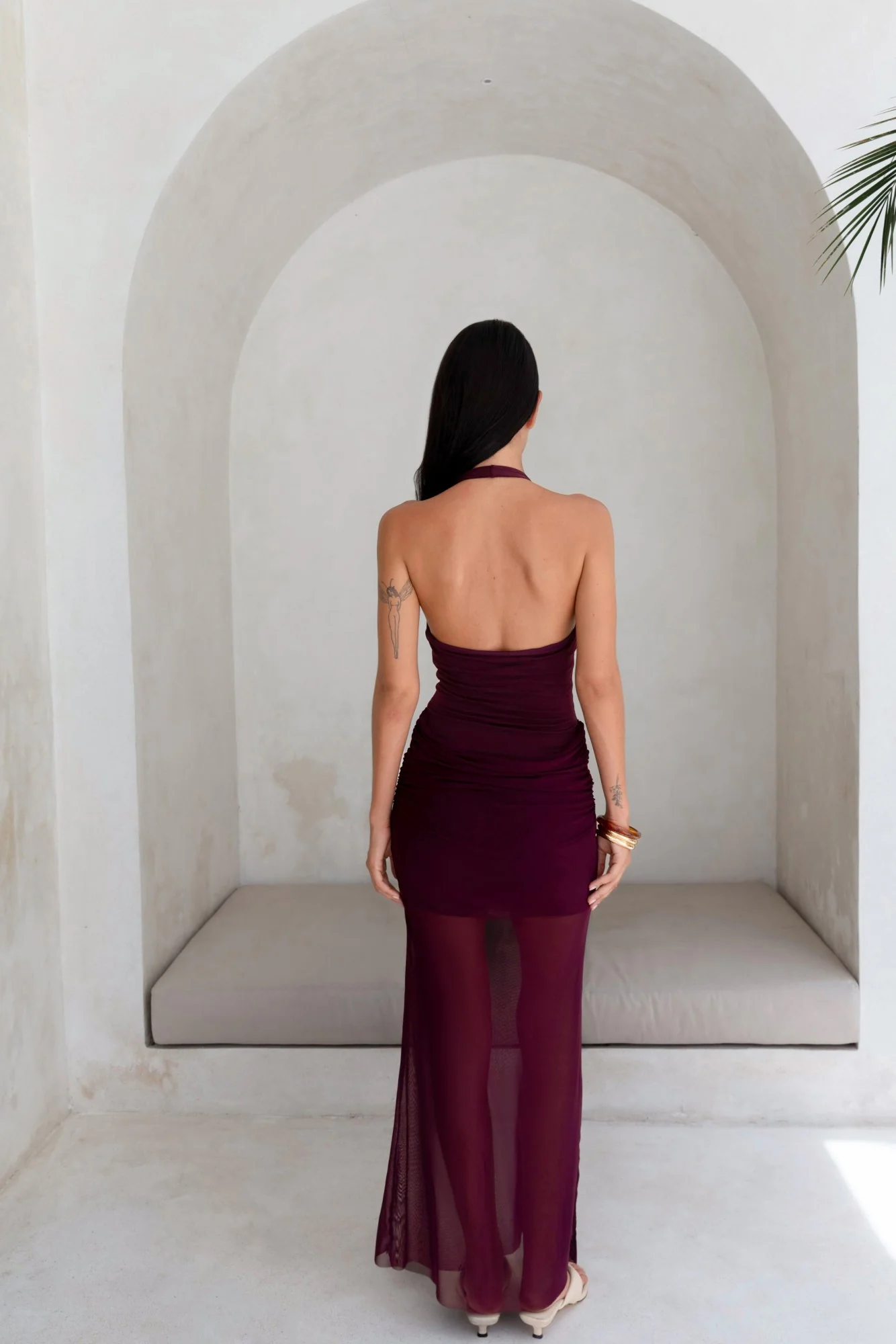 Luxe Legacy Halter Maxi Dress Plum