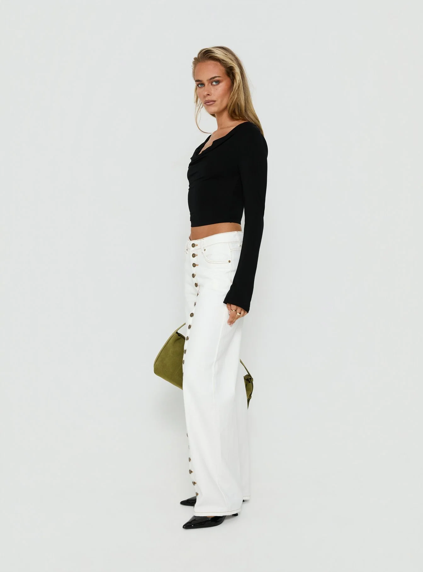 Penny Mid Rise Straight Leg Jeans White