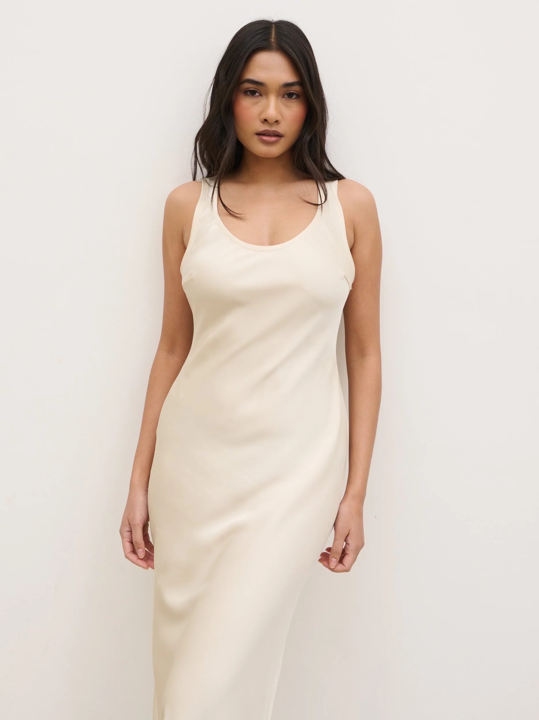 Breya Sleeveless Slip Maxi Dress - Oyster