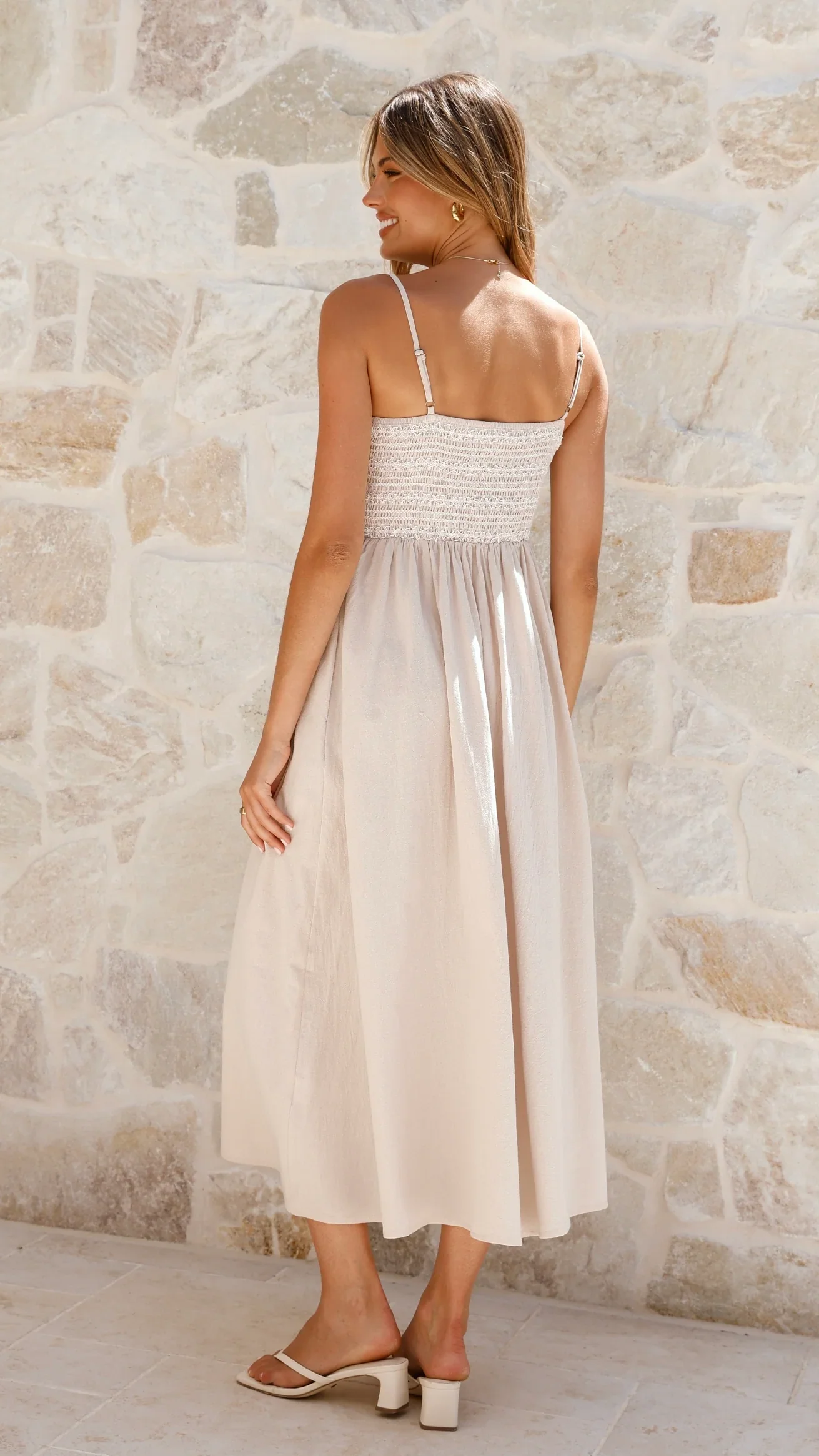 Kinsley Midi Dress - Beige