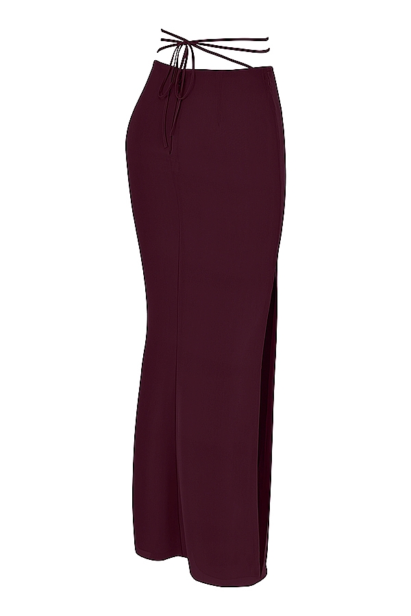 Prune Cutout Maxi Skirt