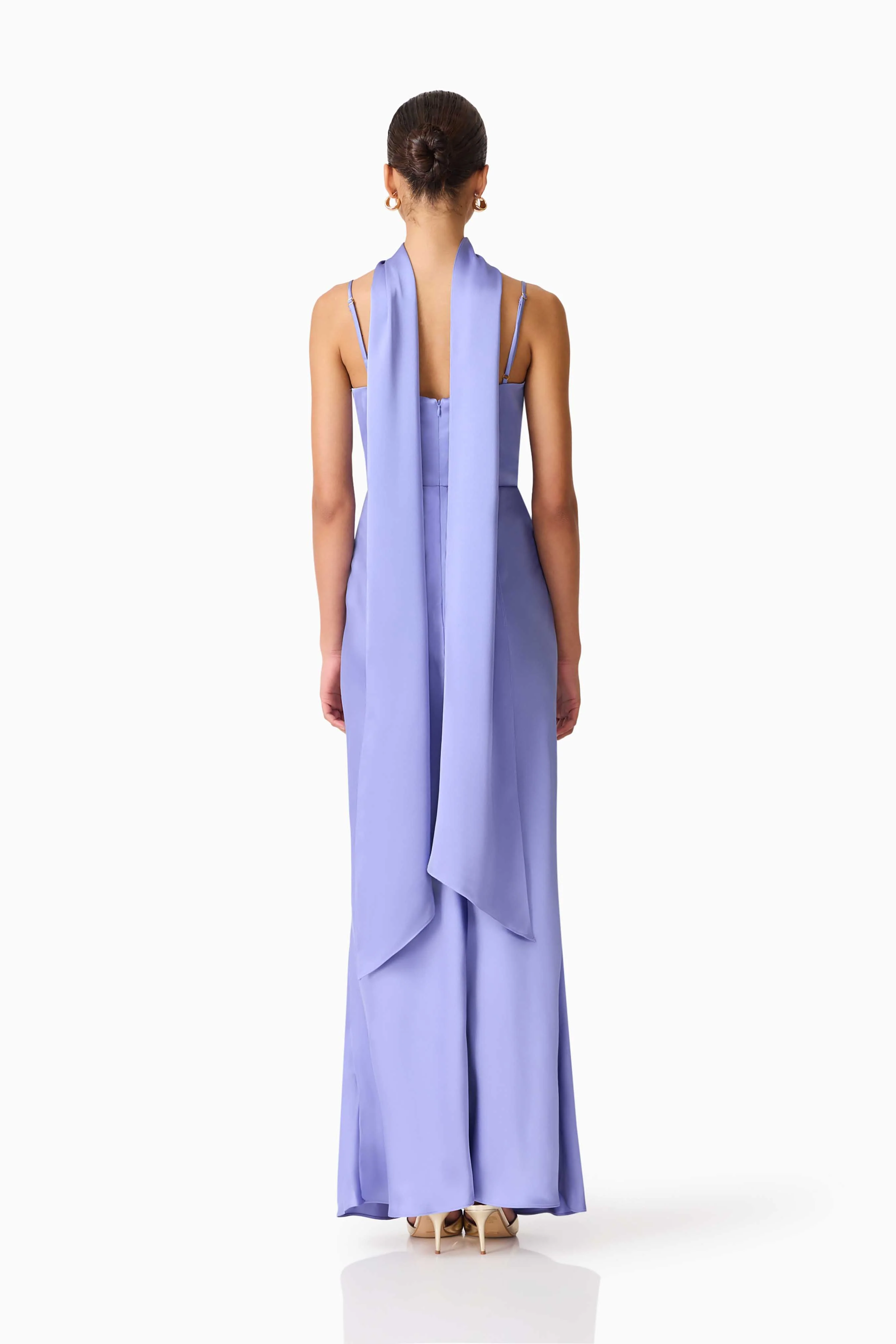 Jacinta Cowl Neck Gown in Blue