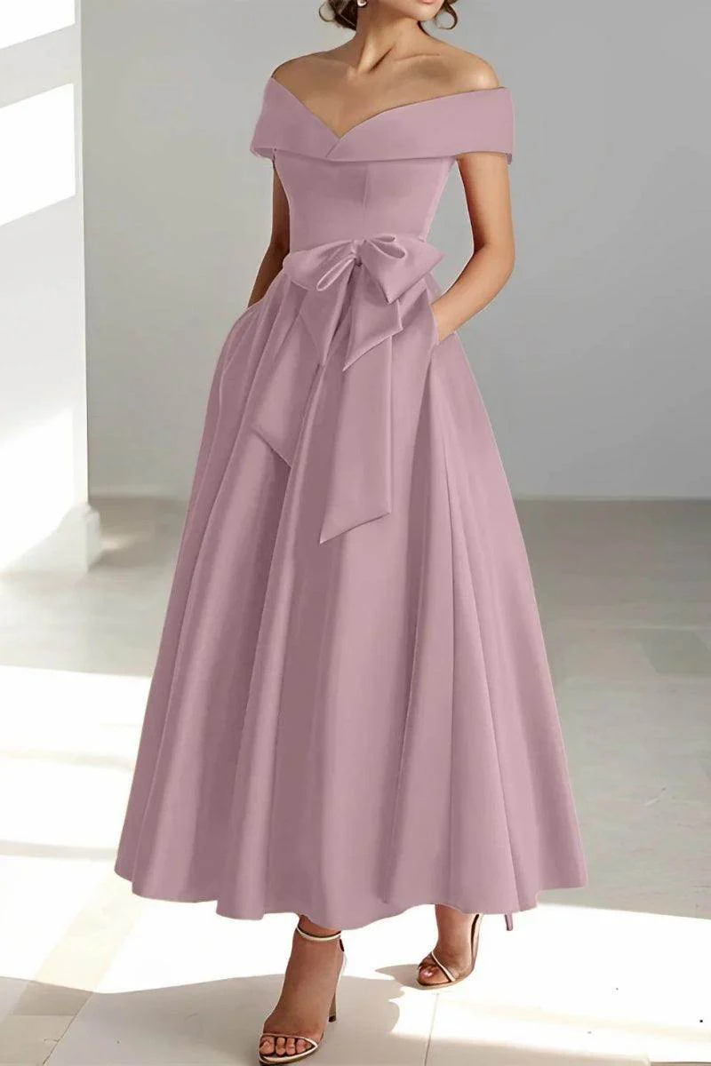 Off The Shoulder Sleeveless Ankle Length Mother Dresses CM0332