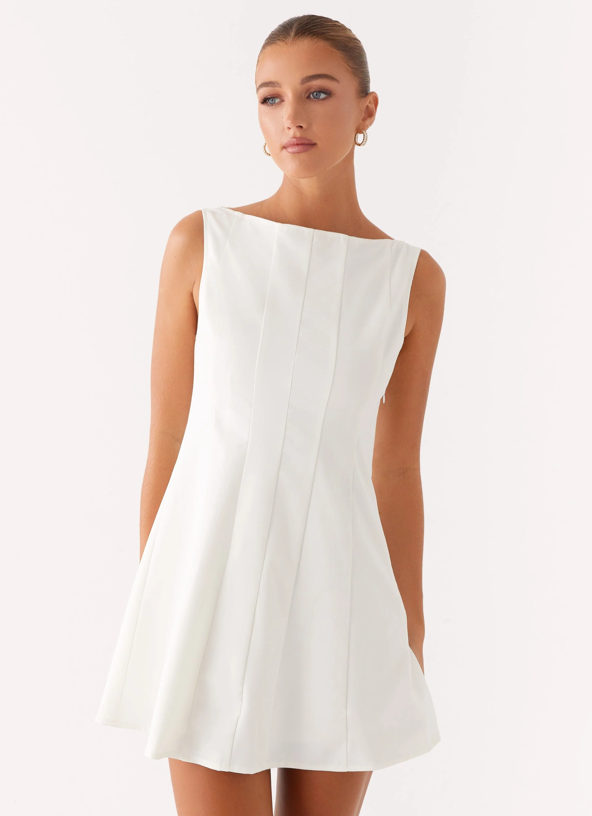 Emelie Mini Dress - White - luluinthesky