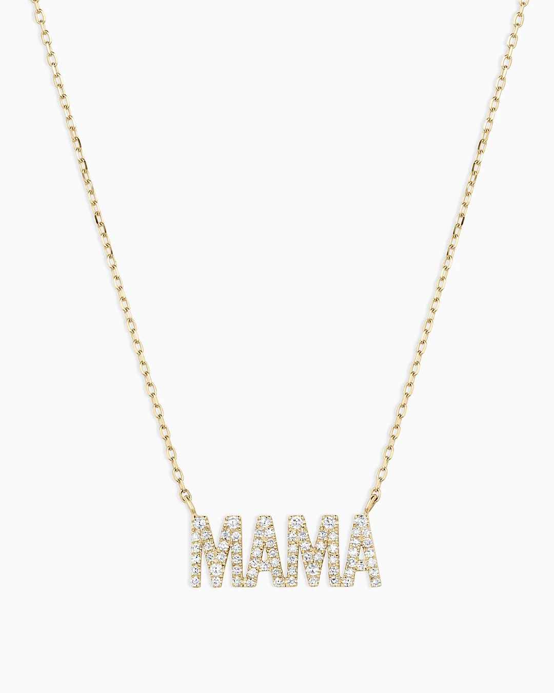 14K Diamond Pav�� Mama Necklace
