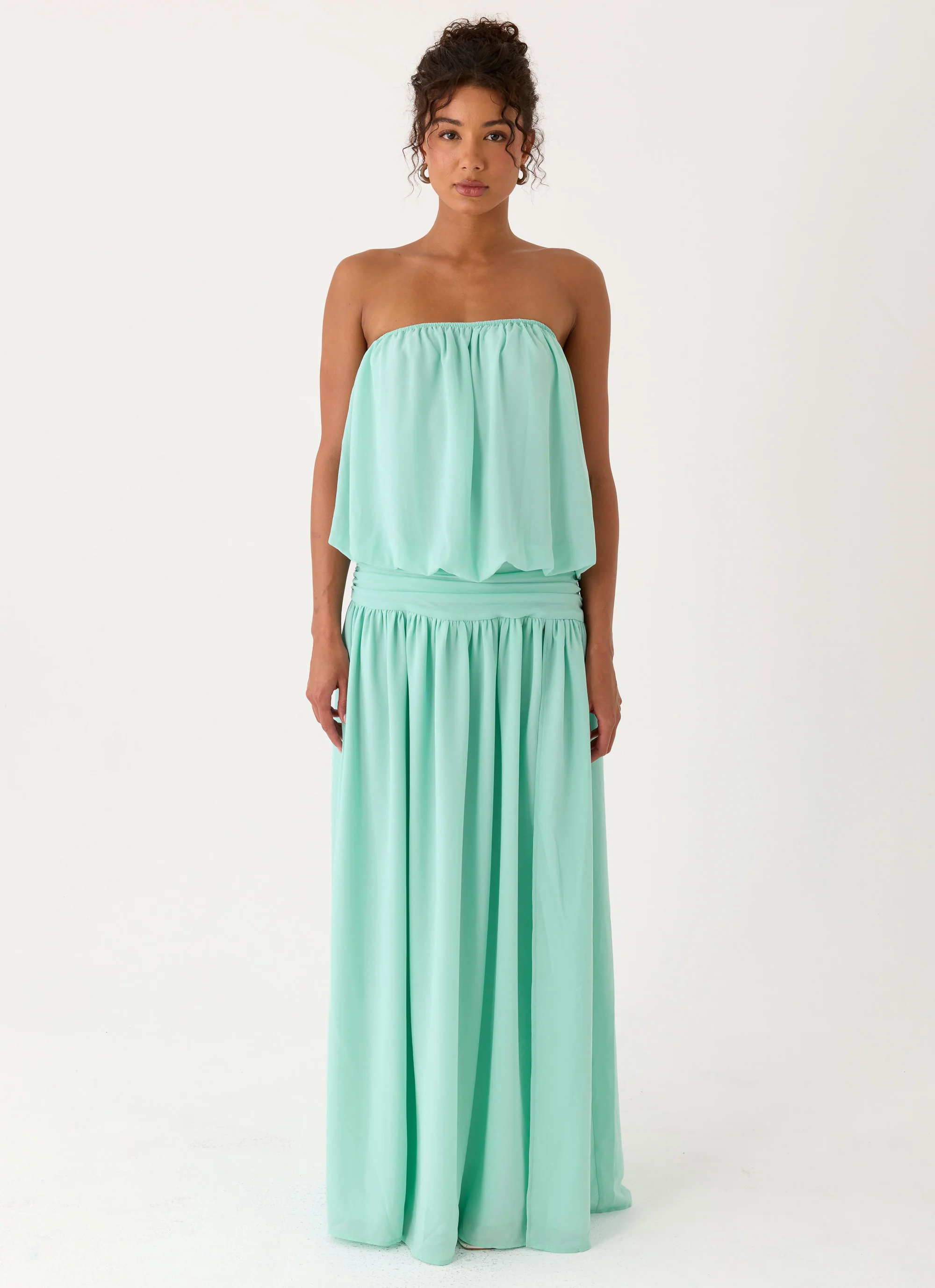 Lioras Strapless Maxi Dress - Aqua