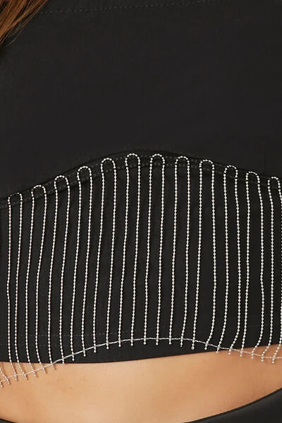Rhinestone Fringe Tube Top