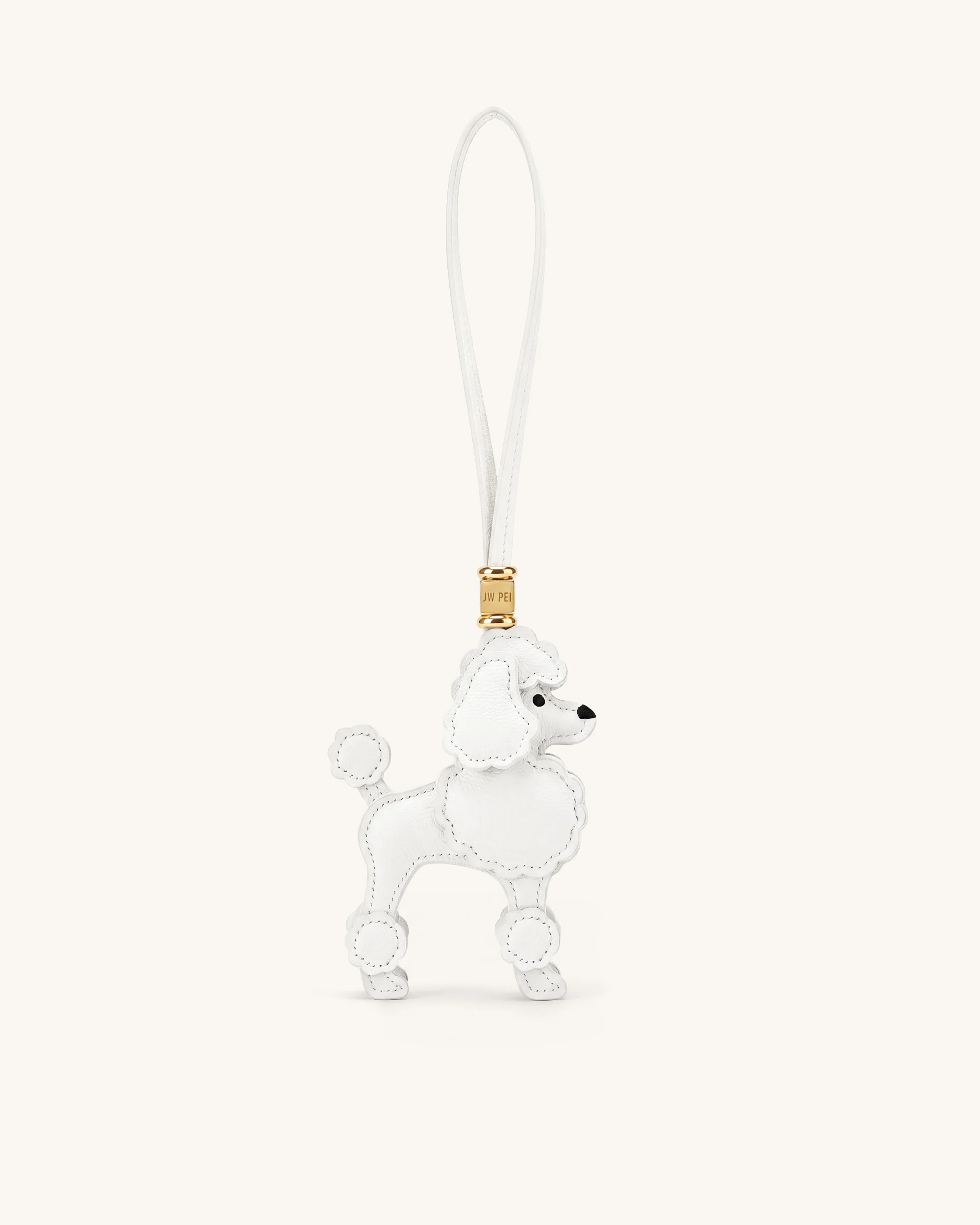 Poodle Bag Charm - White