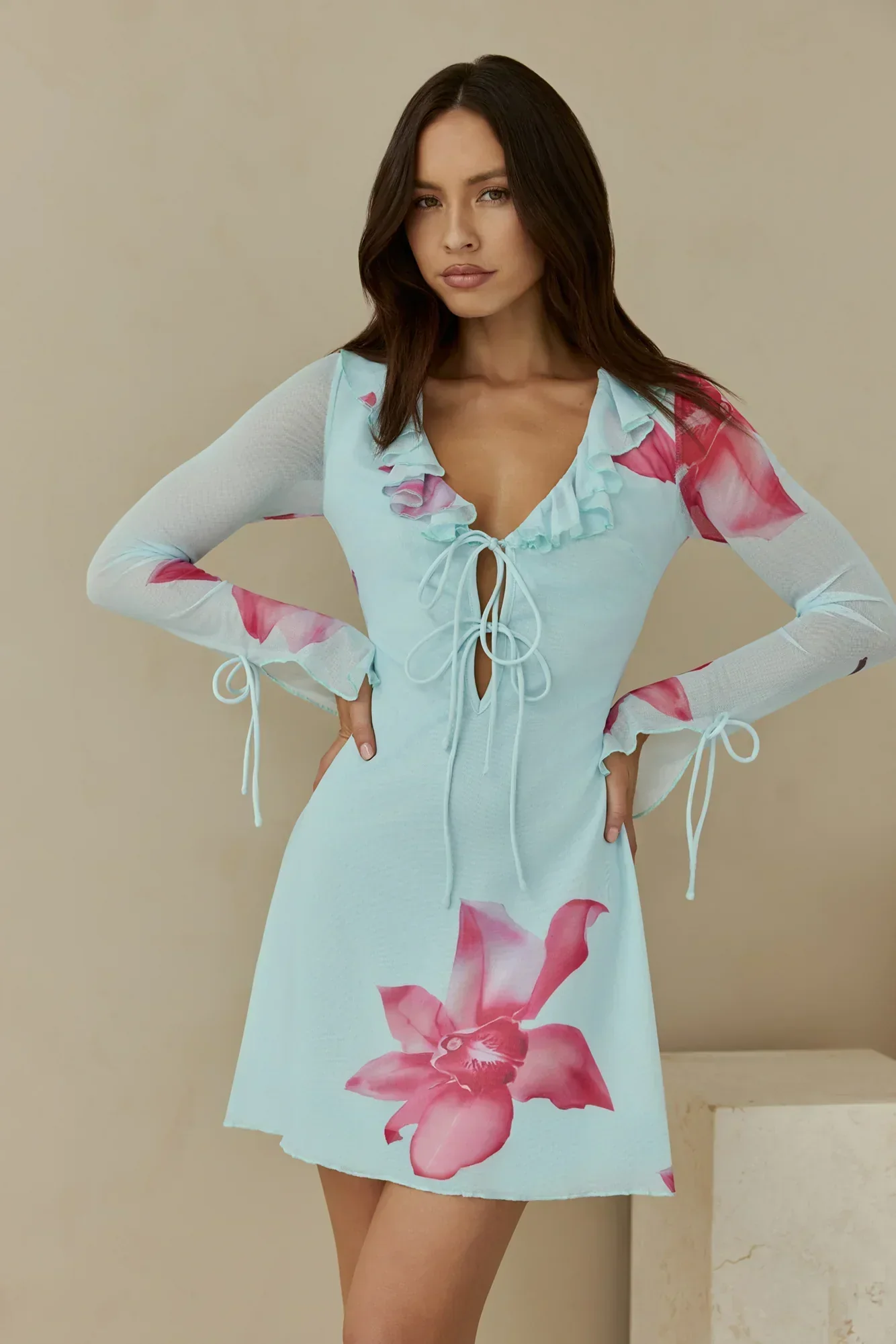 Fields Of Grace Mini Dress Blue - luluinthesky