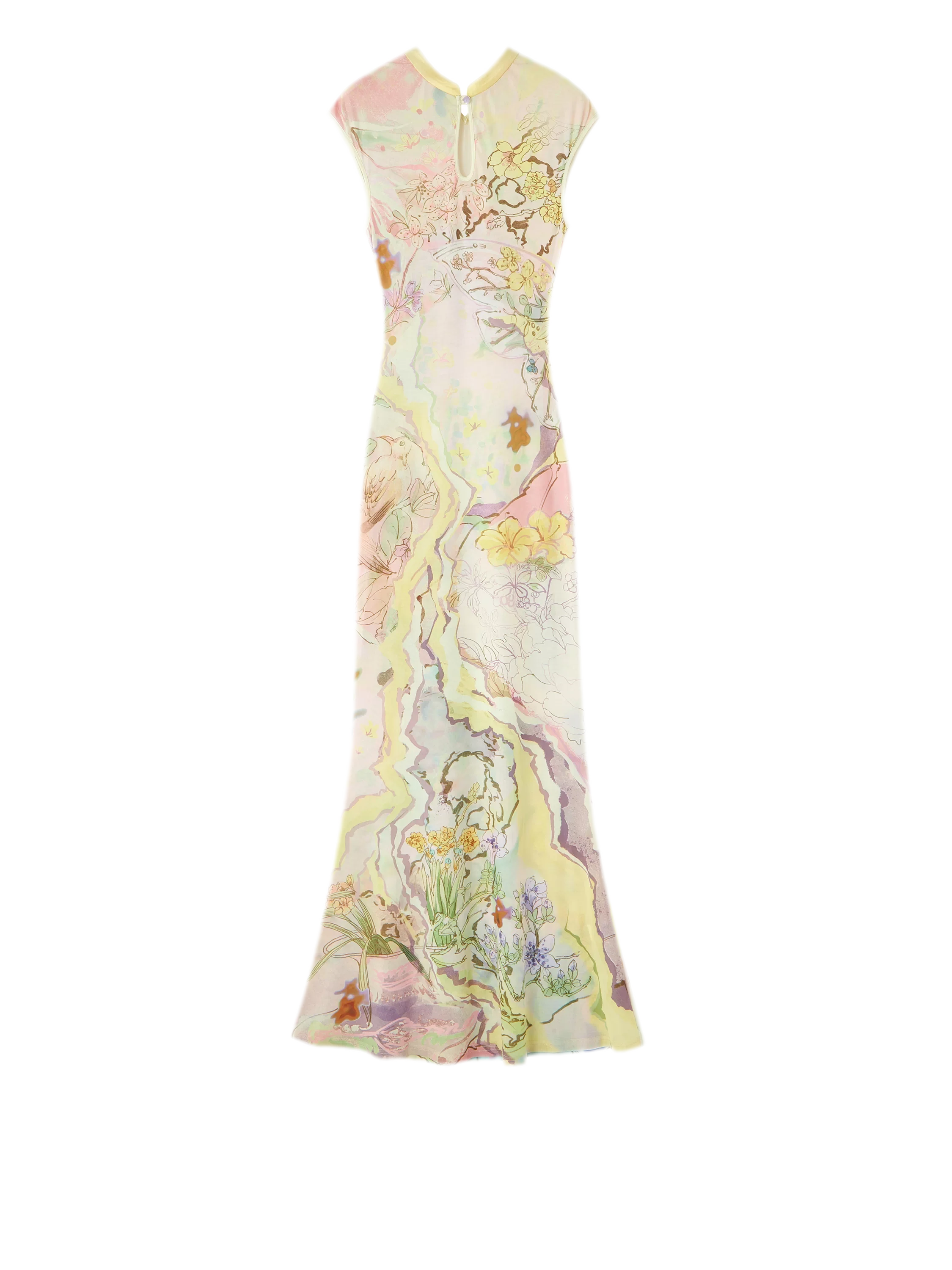 Draped Neck Fishtail Dress