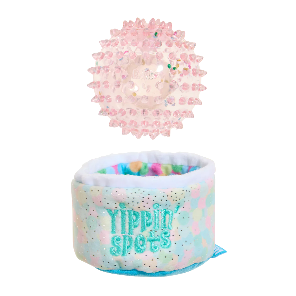 Yippin’ Spots Plush Multi-Part Fetch + Enrichment Dog Toy