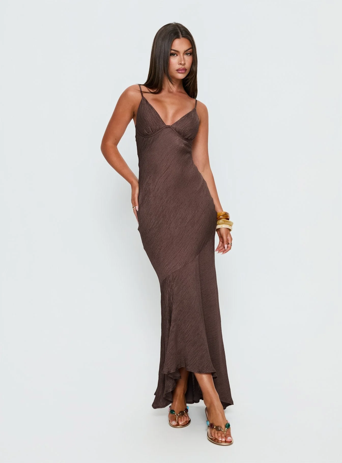 Makaia Balconette Maxi Dress Brown
