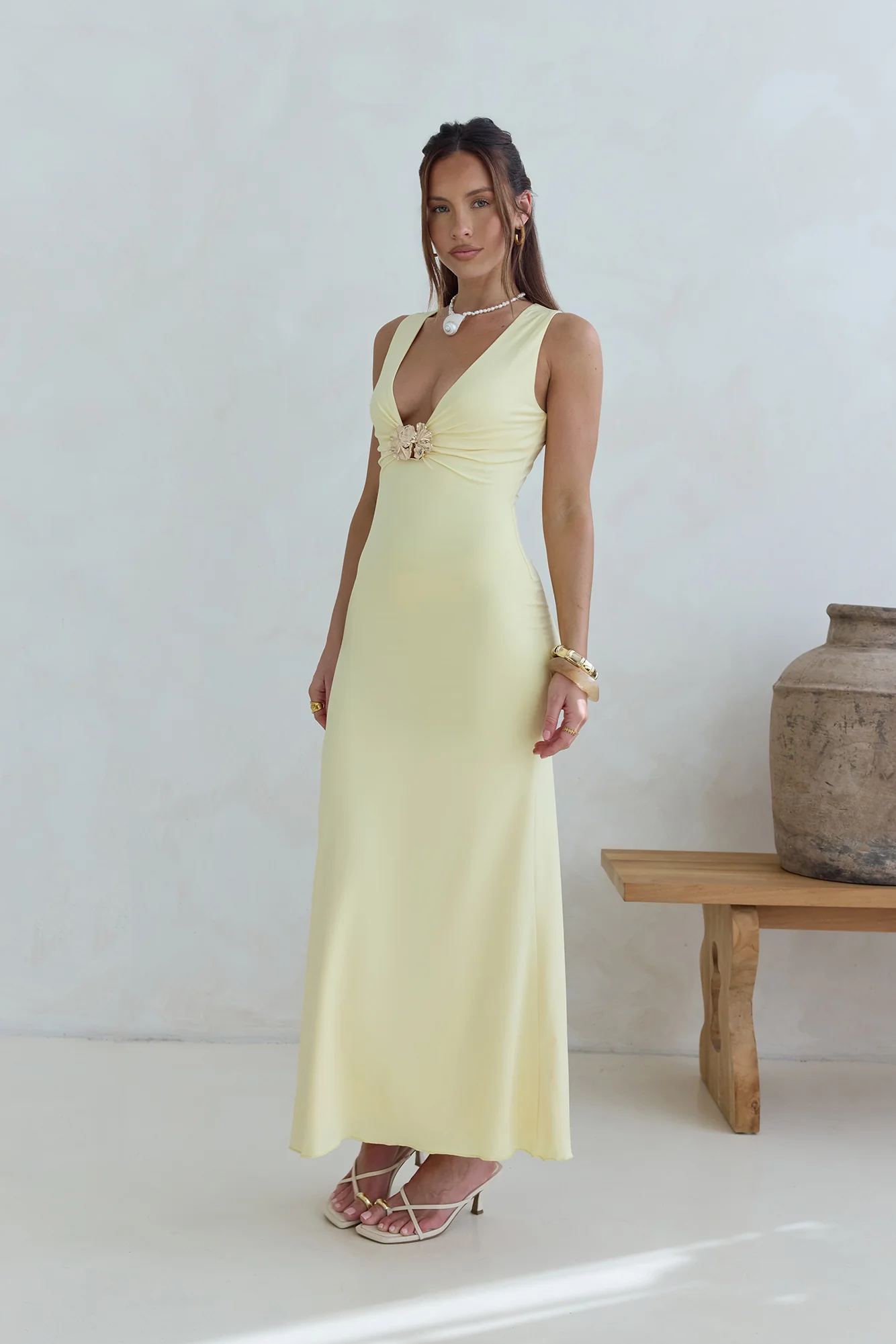 Coastal Caprice Maxi Dress Yellow - luluinthesky