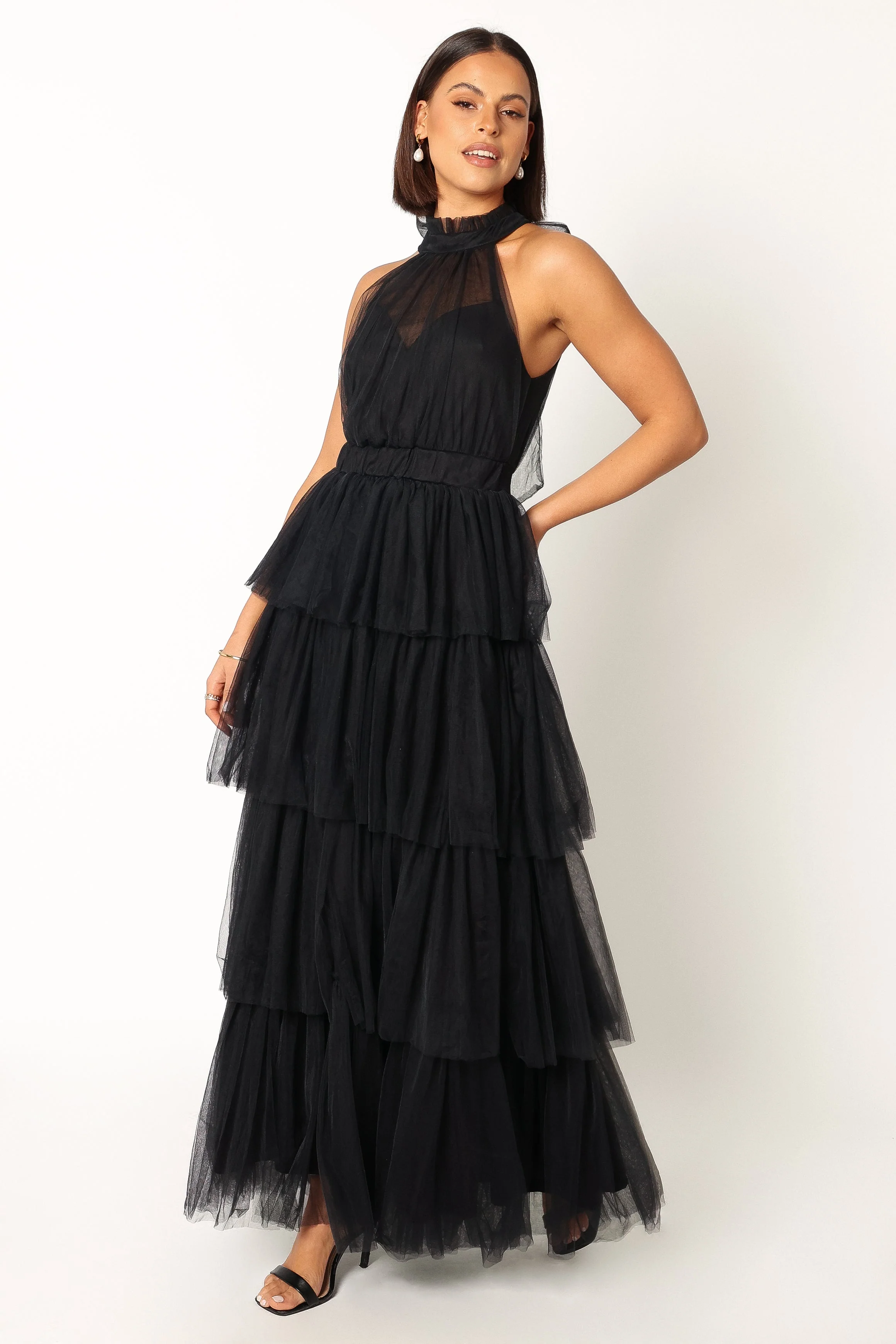 Frances Halterneck Maxi Dress - Black